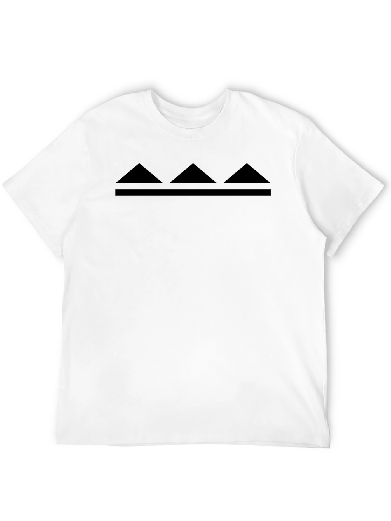 Black Men's Black Graphic Tee - Triangle Design view 12