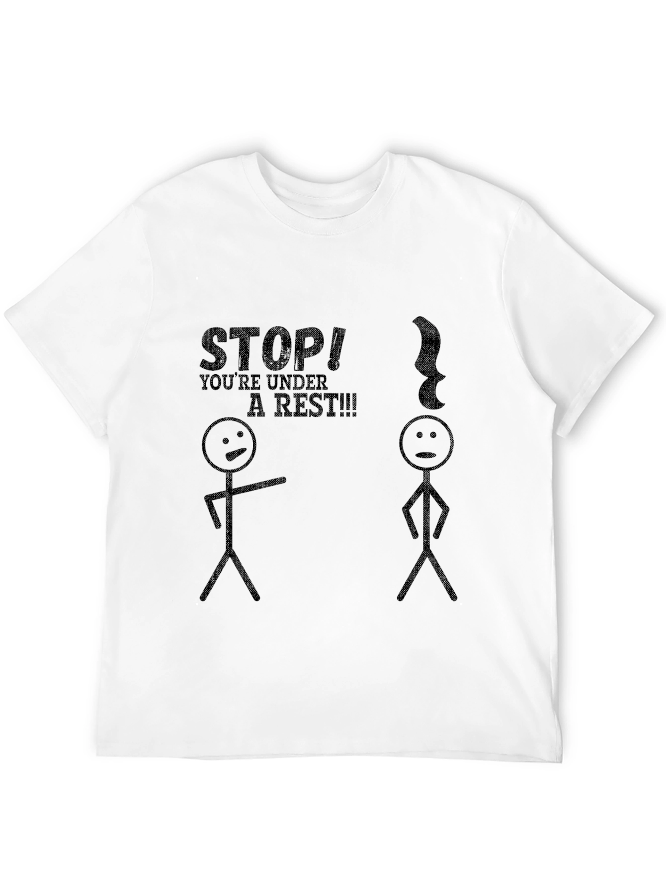 Black Musical Pun T-Shirt - Under a Rest! view 12