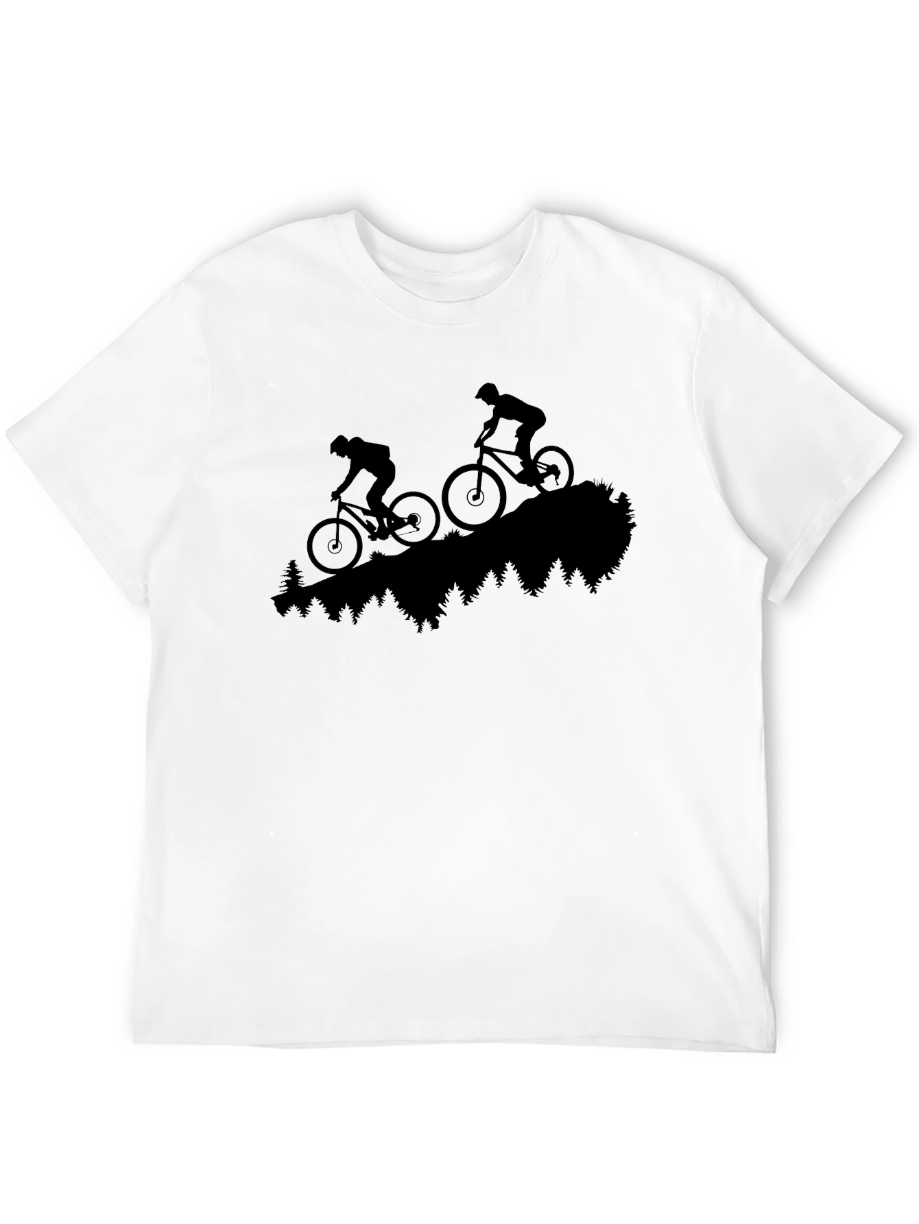 Black Mountain Biking Silhouette T-Shirt view 12