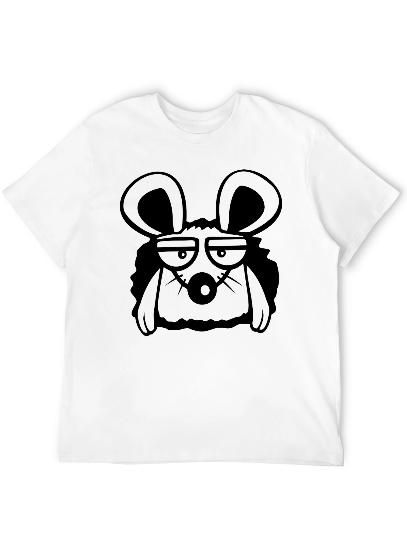 Black Grumpy Mouse Graphic Tee - Black Cotton T-Shirt view 12