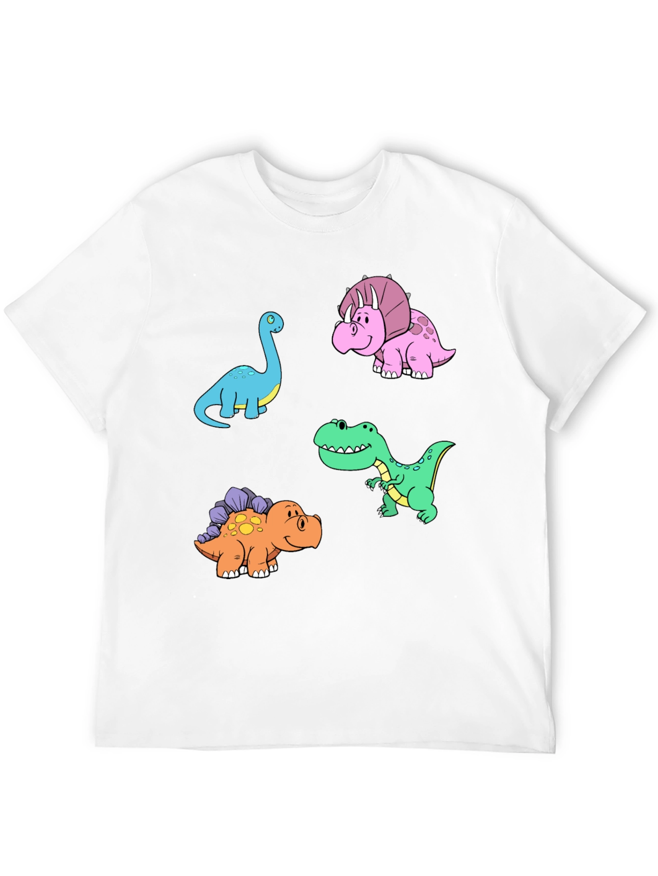 Black Dinosaur Cartoon Print Black T-Shirt view 12