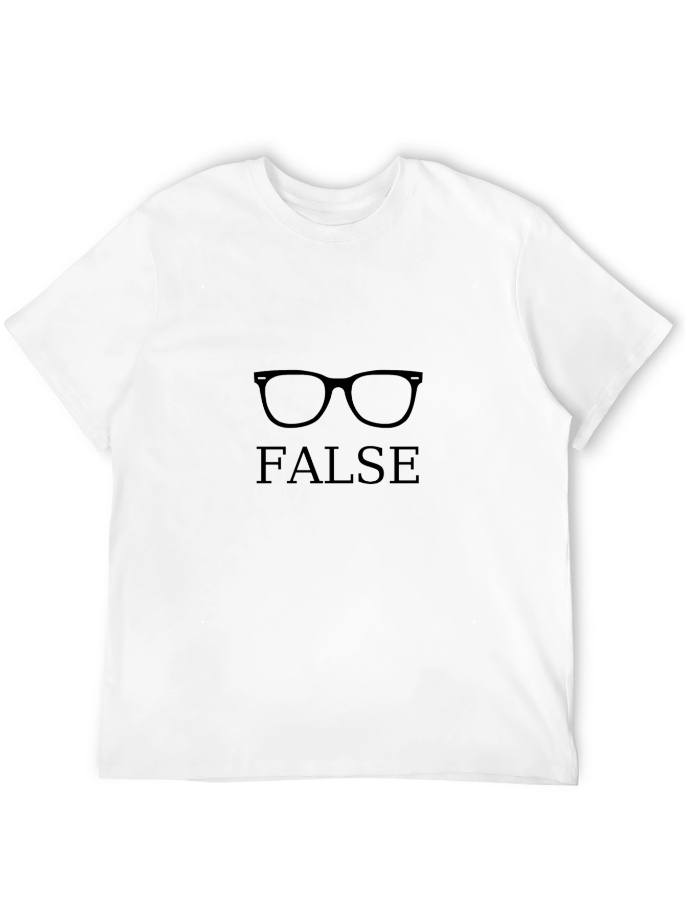 Black False Glasses Graphic Tee - Black Cotton Blend view 12