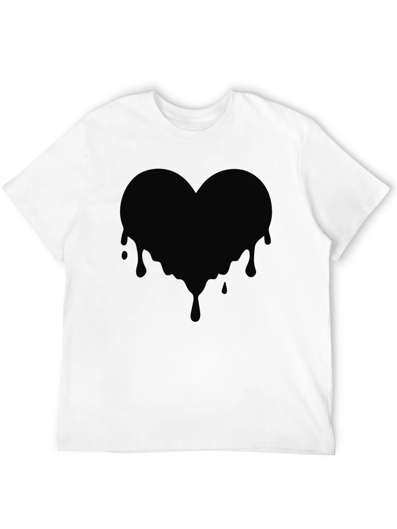 Black Melting Heart Graphic Tee - Black Cotton T-Shirt view 12