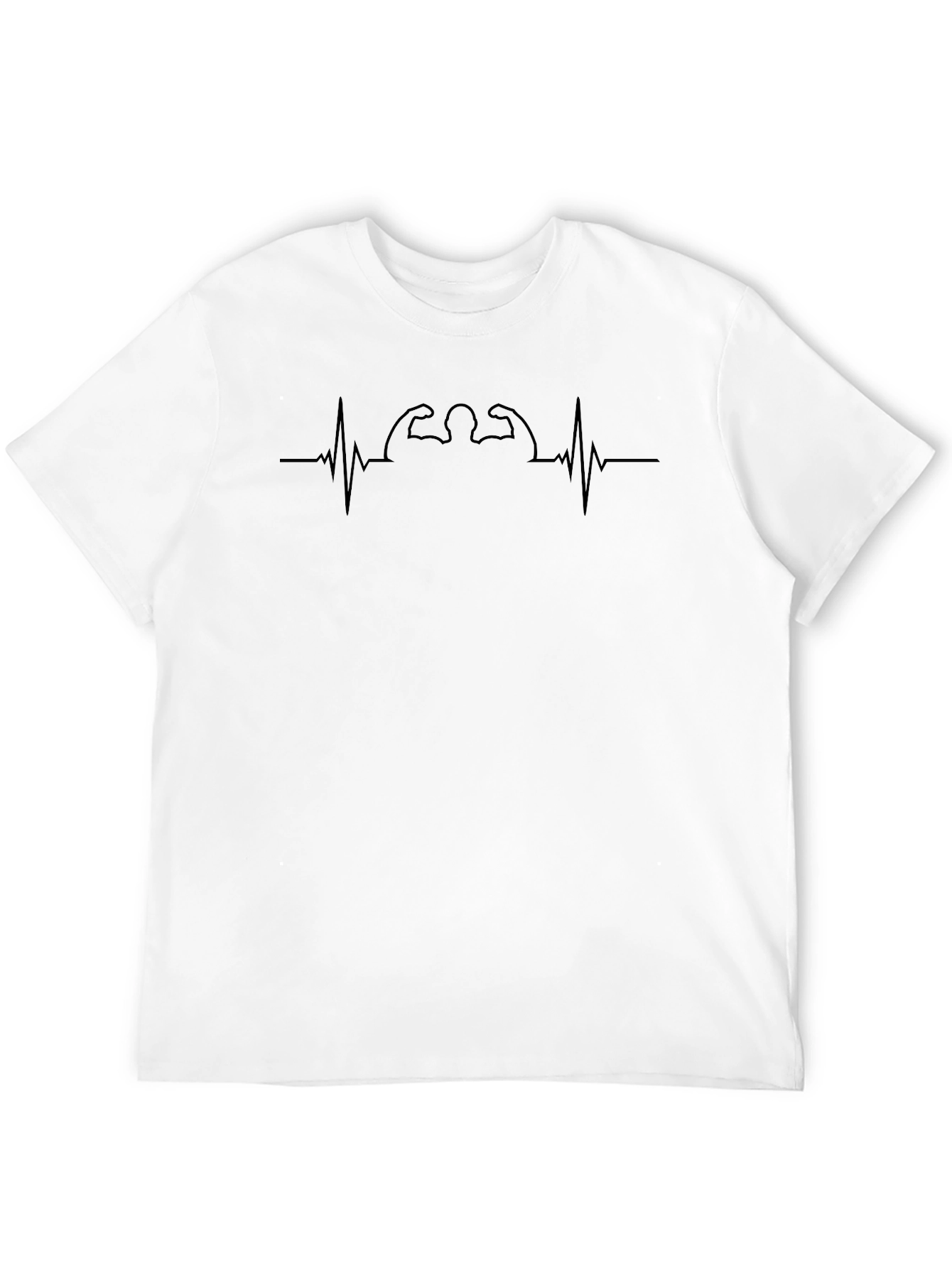 Black Bodybuilding Heartbeat Graphic Tee - Fitness T-Shirt view 12