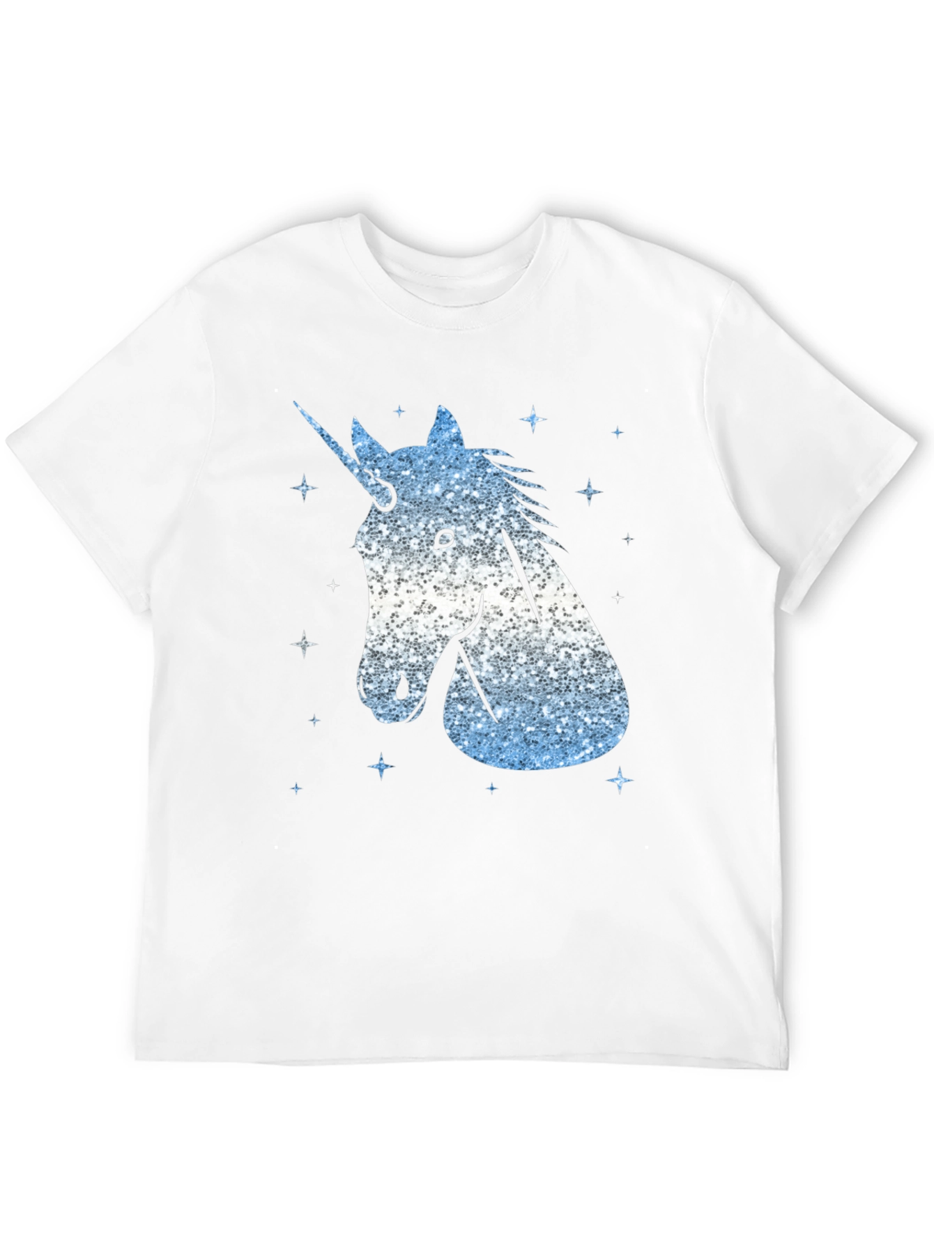 Black Unicorn Glitter Graphic Tee - Men's Black T-Shirt view 12