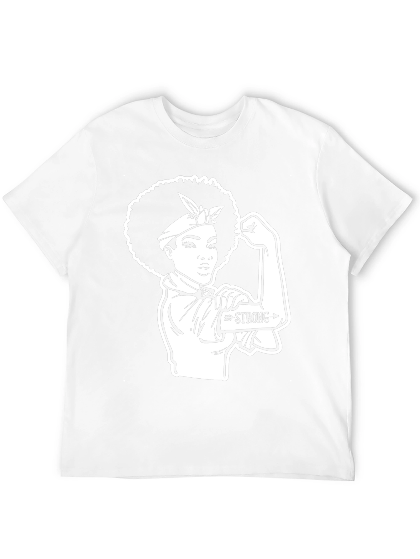 Black Empowered Woman T-Shirt - Rosie the Riveter Style view 12