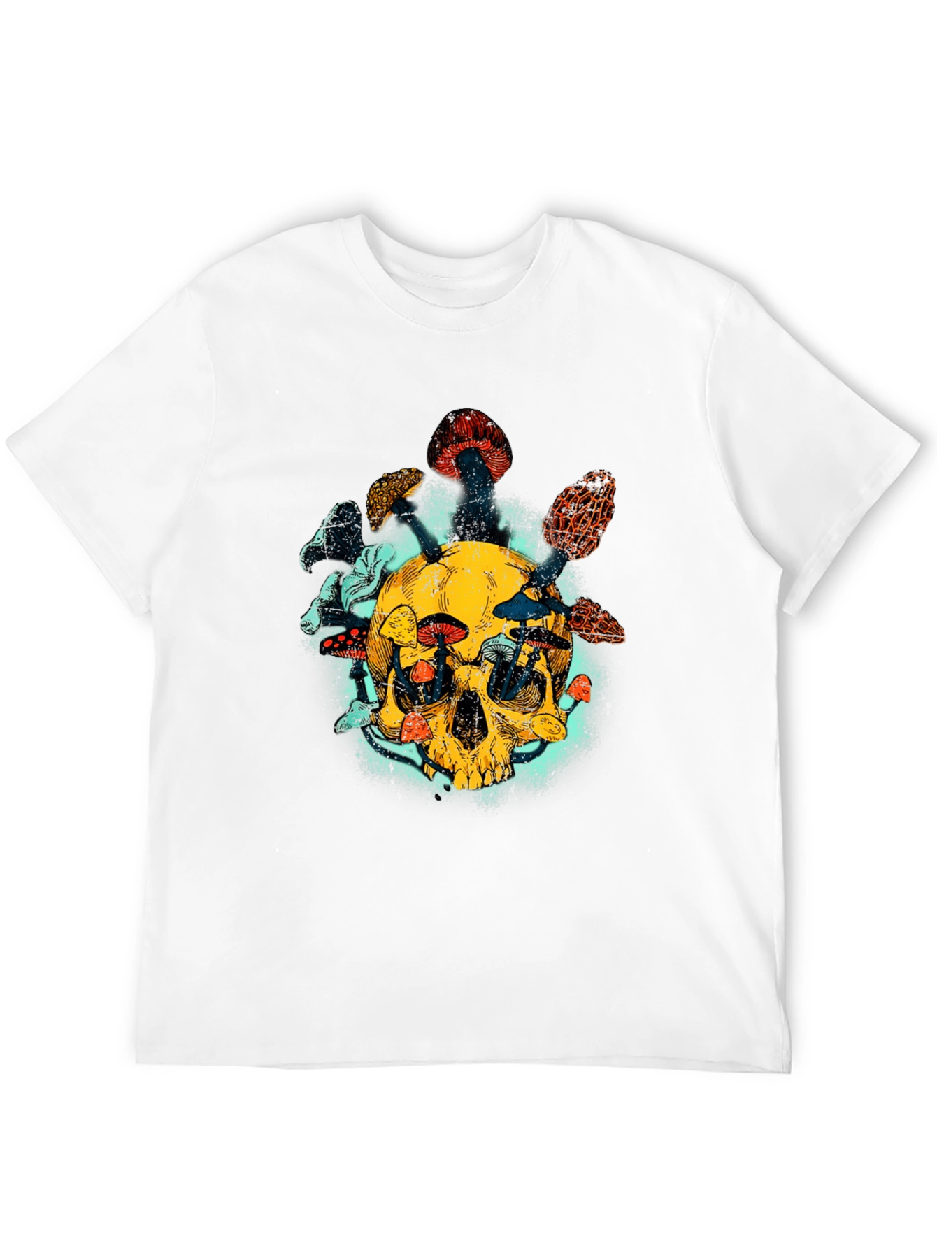 Black Skull & Mushroom Graphic Tee - Unique Design view 12