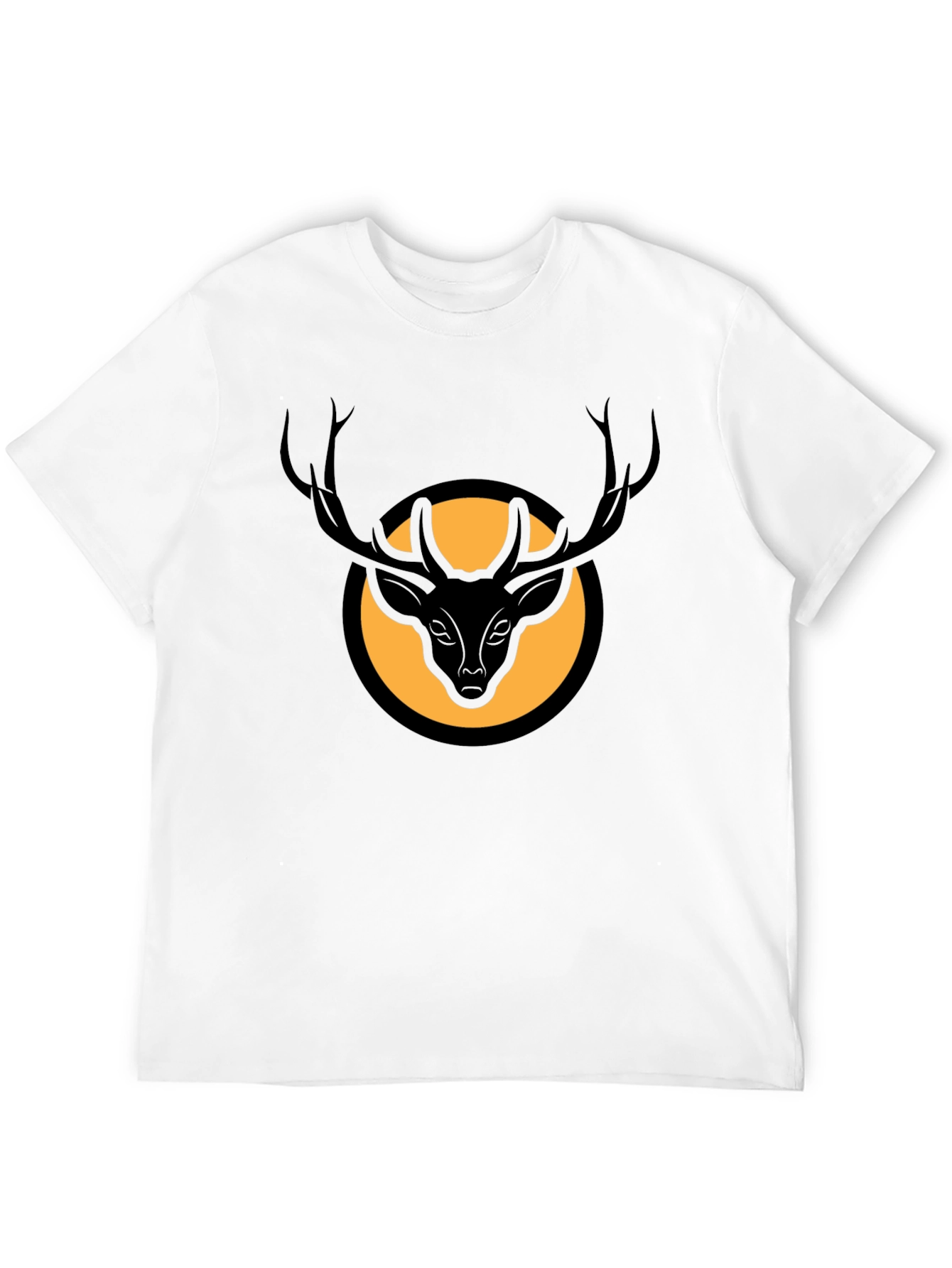 Black Stag Graphic Tee - Black Deer Circle Design view 12