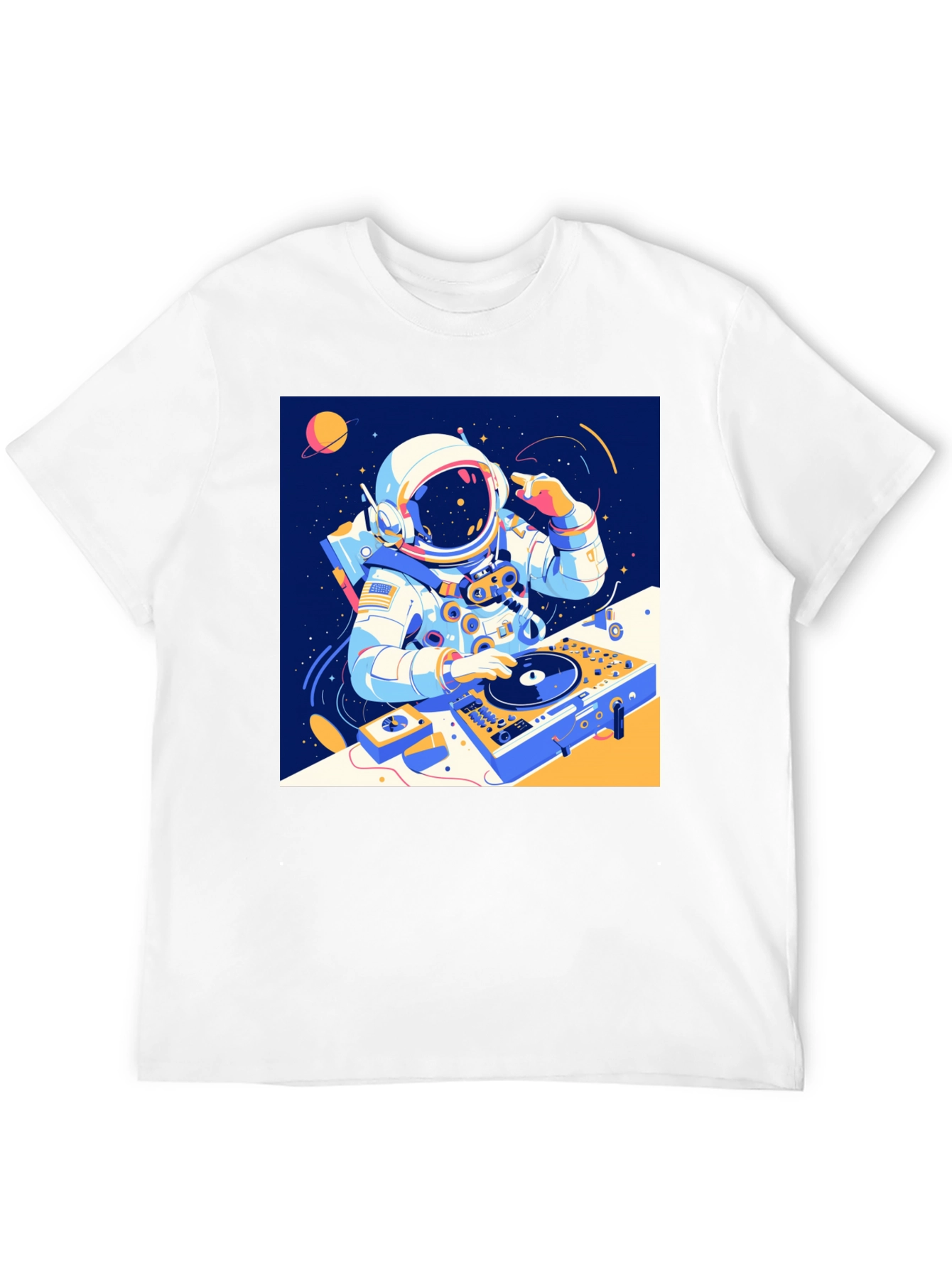 Black Astronaut DJ Graphic T-Shirt - Space Music view 12