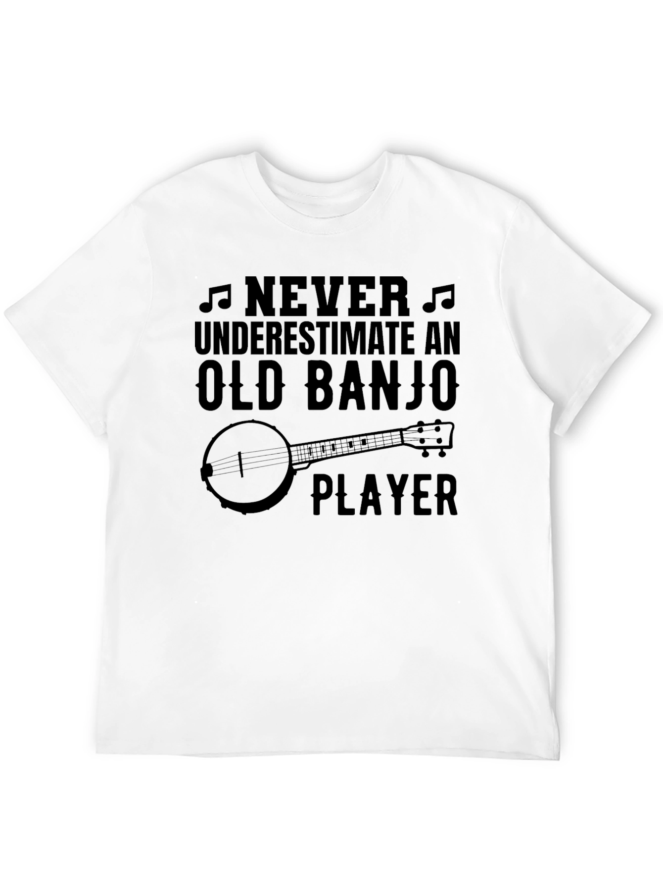 Black Old Banjo Player T-Shirt view 12