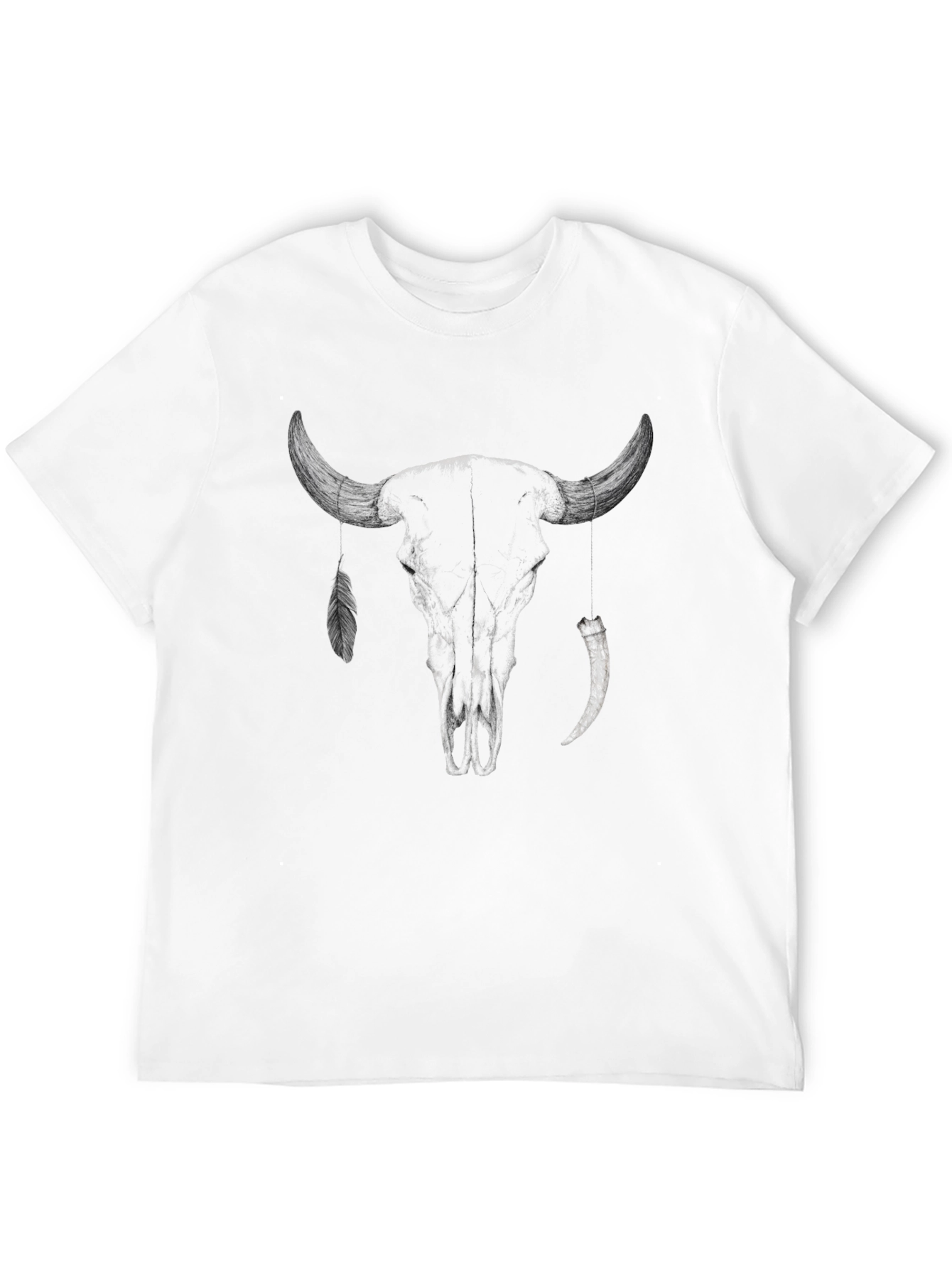 Black Bull Skull Graphic Tee view 12