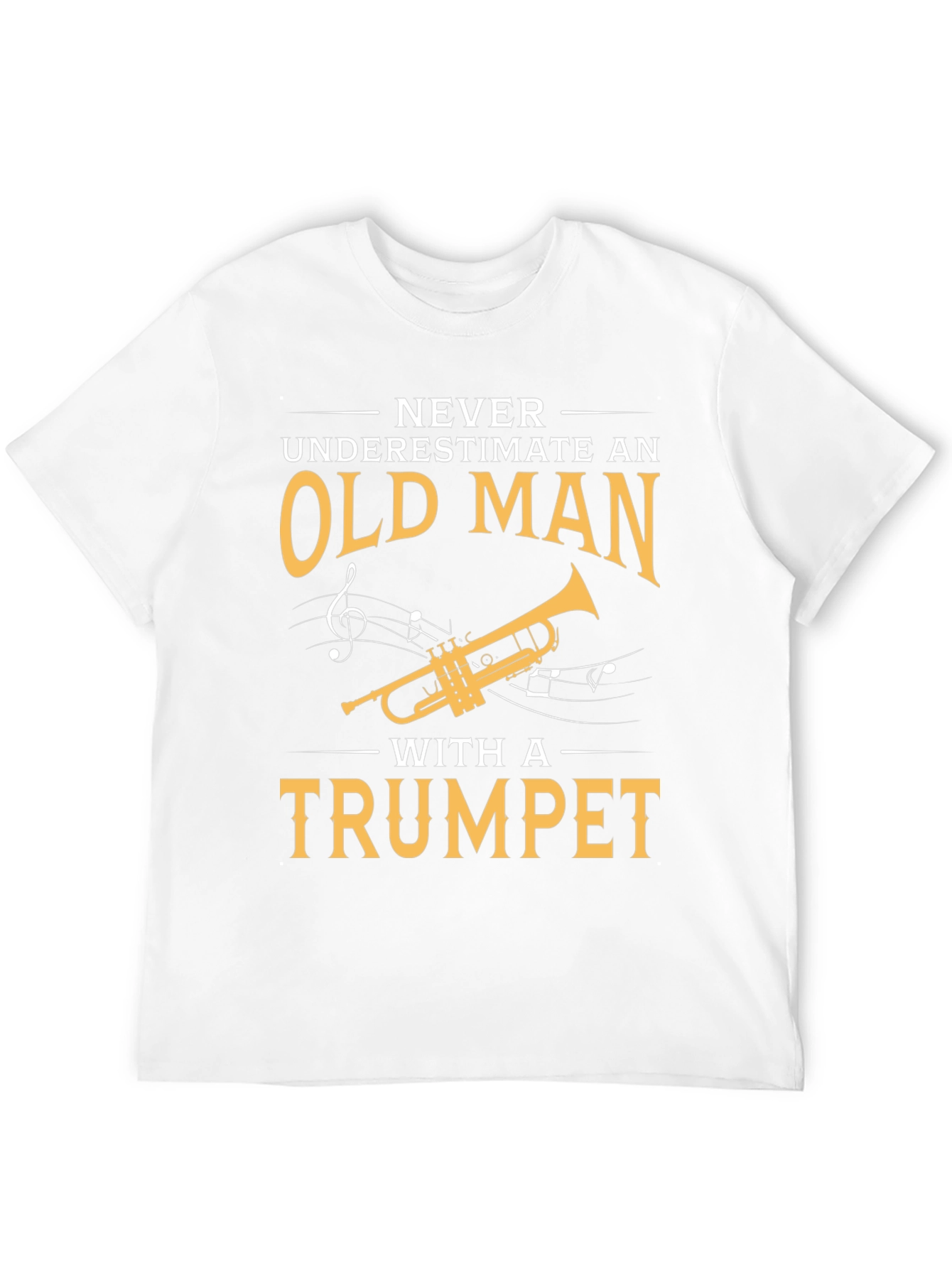 Black Never Underestimate Old Man with Trumpet T-Shirt view 12