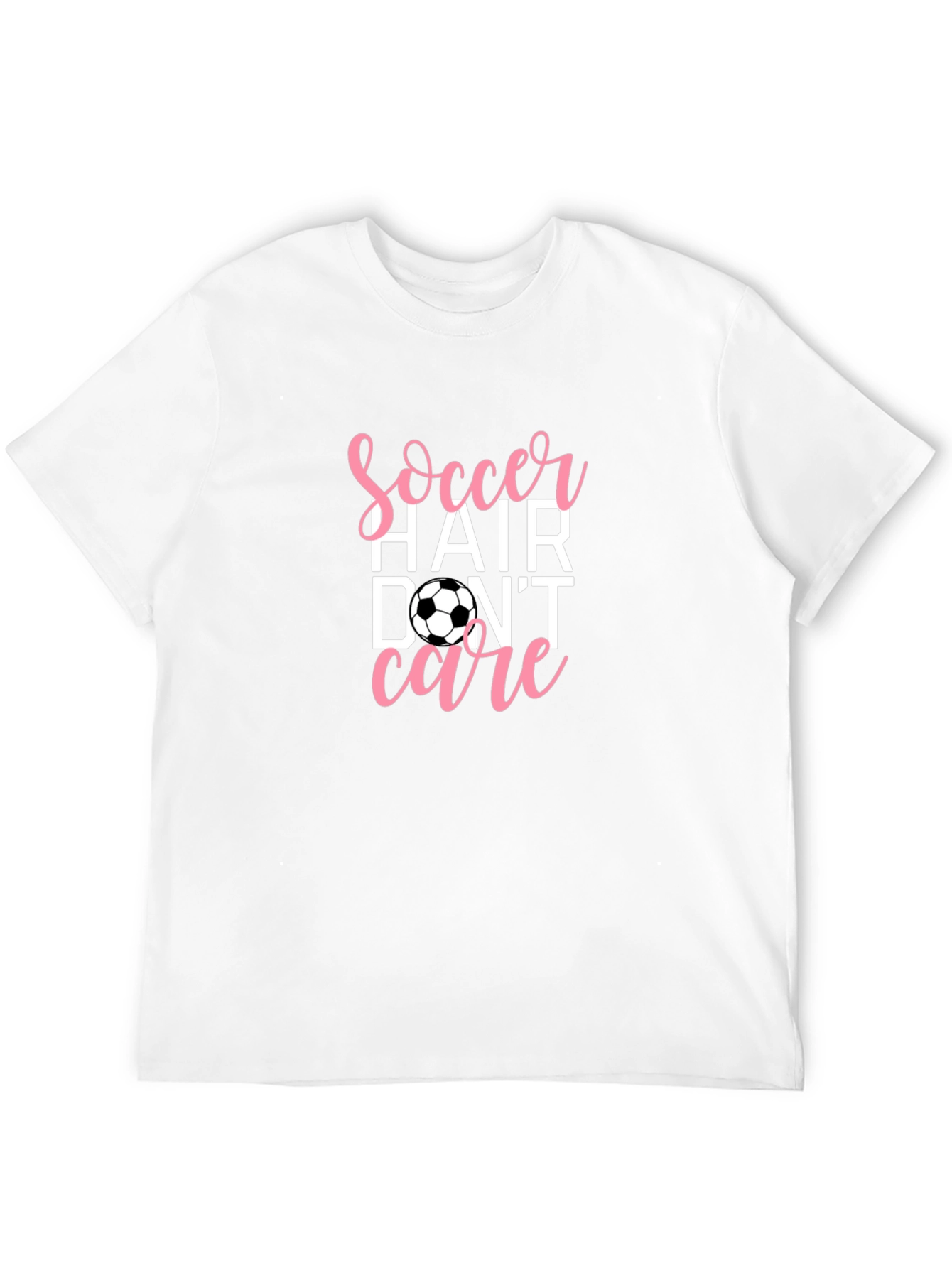 Black Soccer Hair Don't Care Graphic Tee view 12