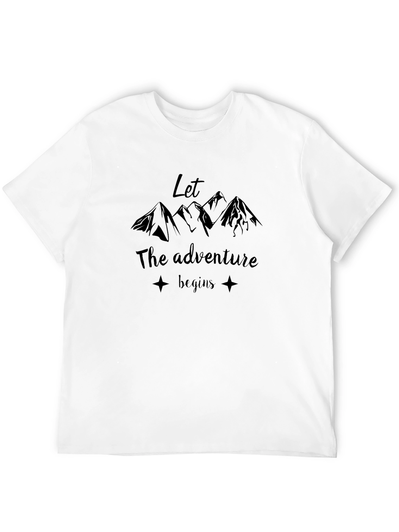 Black Adventure Begins Graphic Tee - Black Cotton T-Shirt view 12