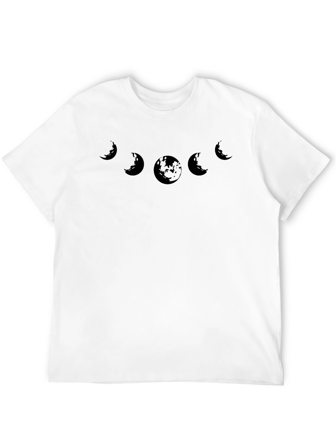 Black Moon Phases Black Graphic T-Shirt view 12