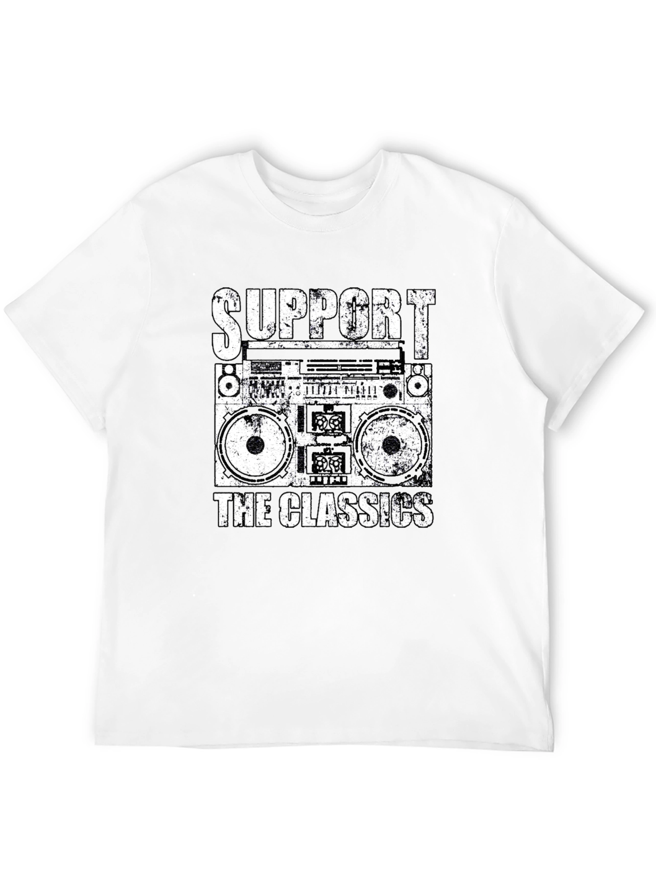 Black Retro Boombox T-Shirt - Support the Classics! view 12