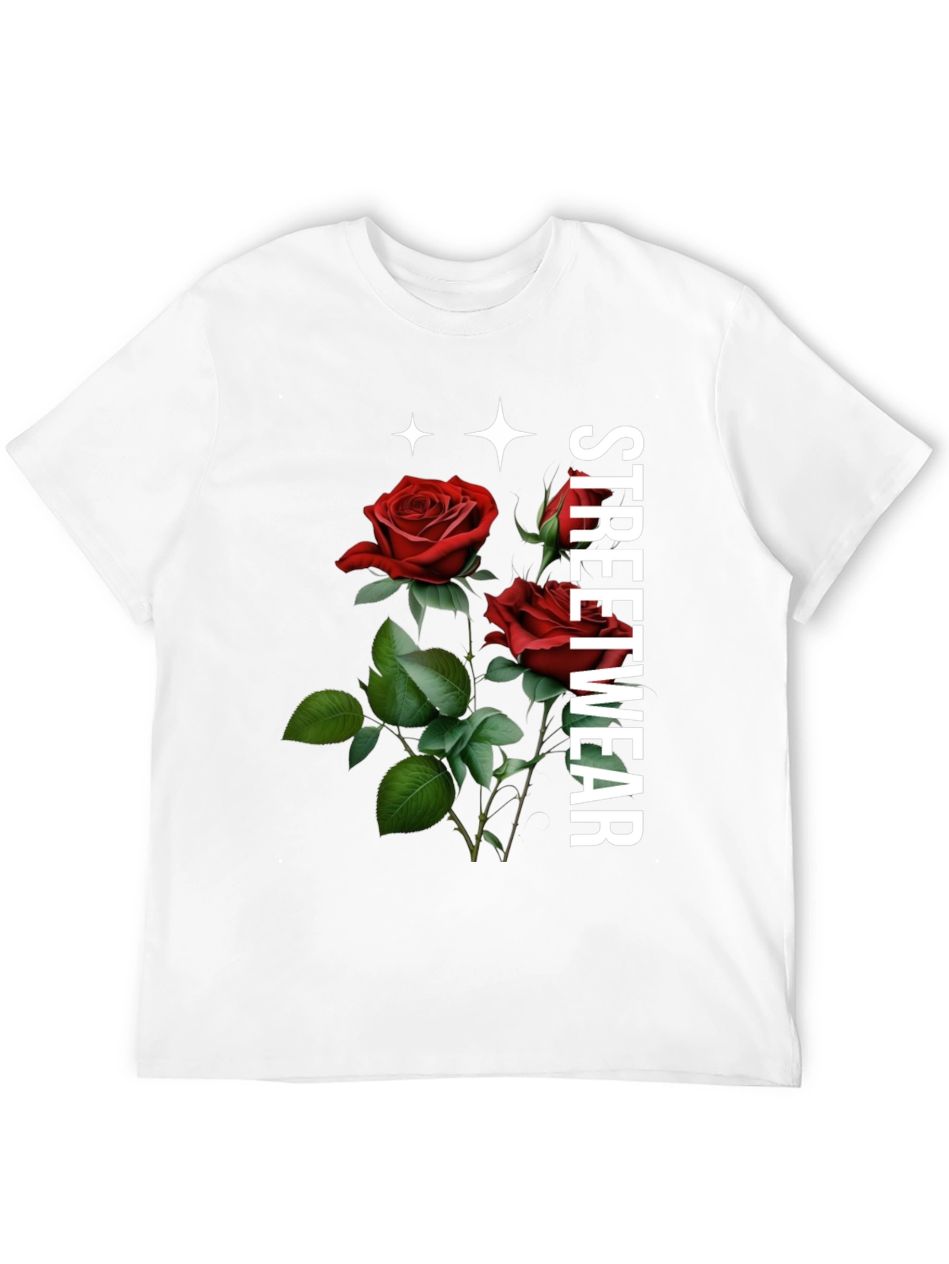 Black Streetwear Rose Graphic Tee - Classic Black view 12