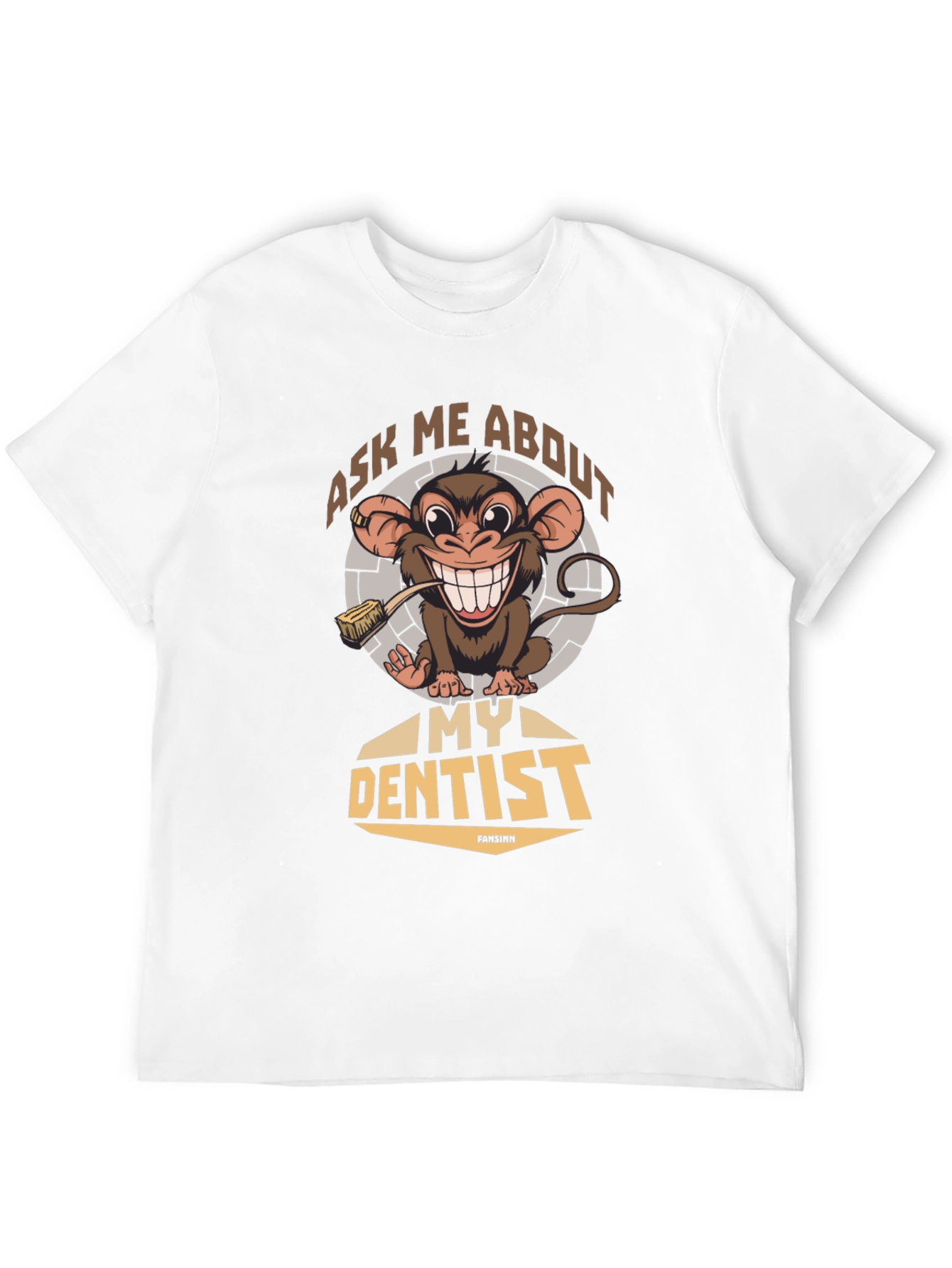 Black Funny Monkey Dentist T-Shirt - Ask Me About My Dentist view 12