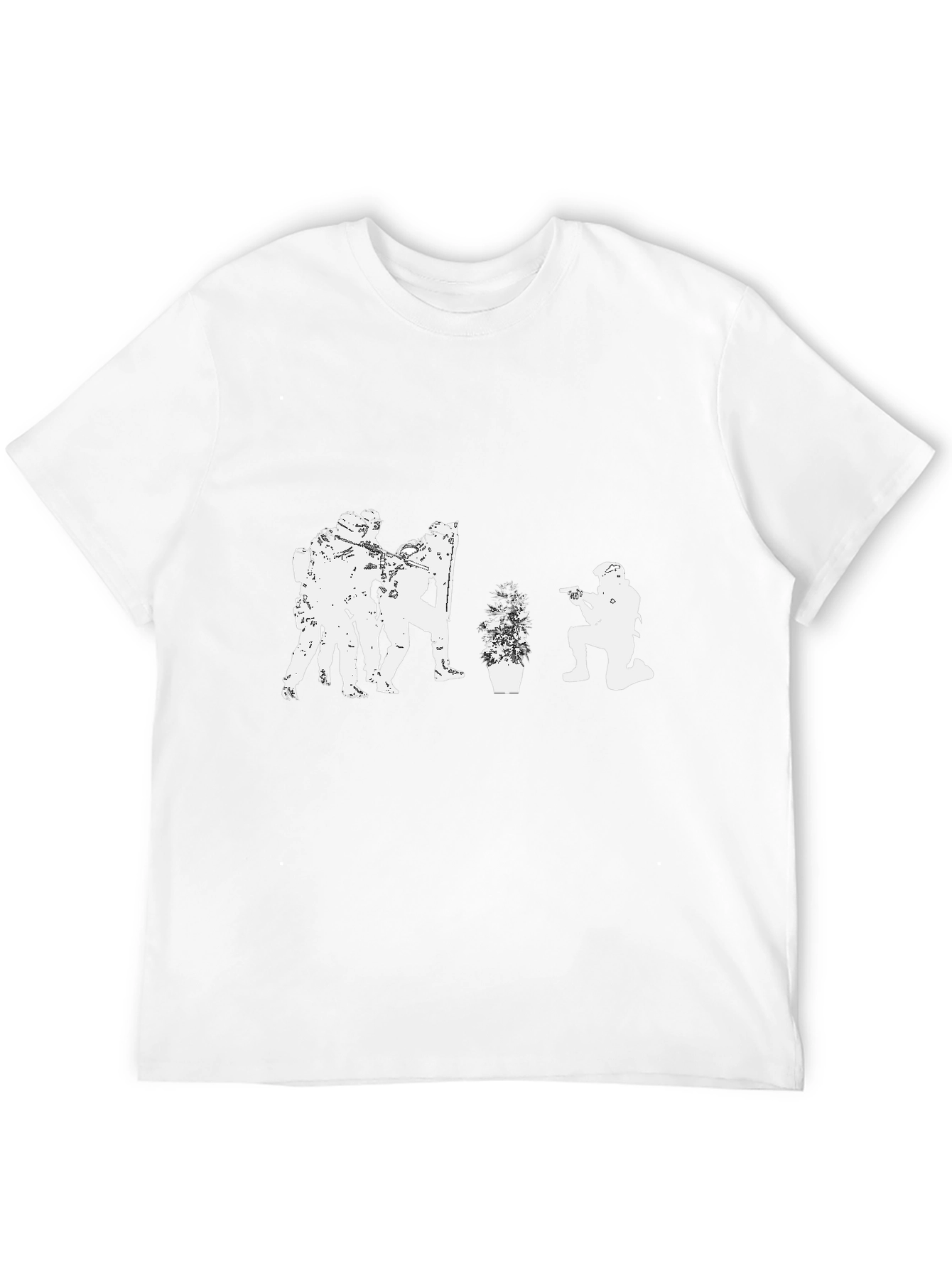 Black Tactical Plant T-Shirt - Black Graphic Tee view 12