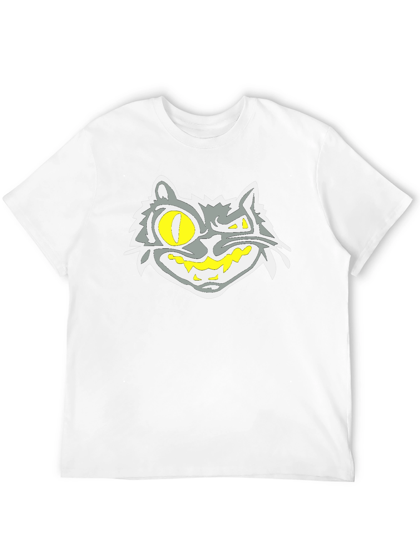 Black Grinning Cat Graphic Black Tee view 12
