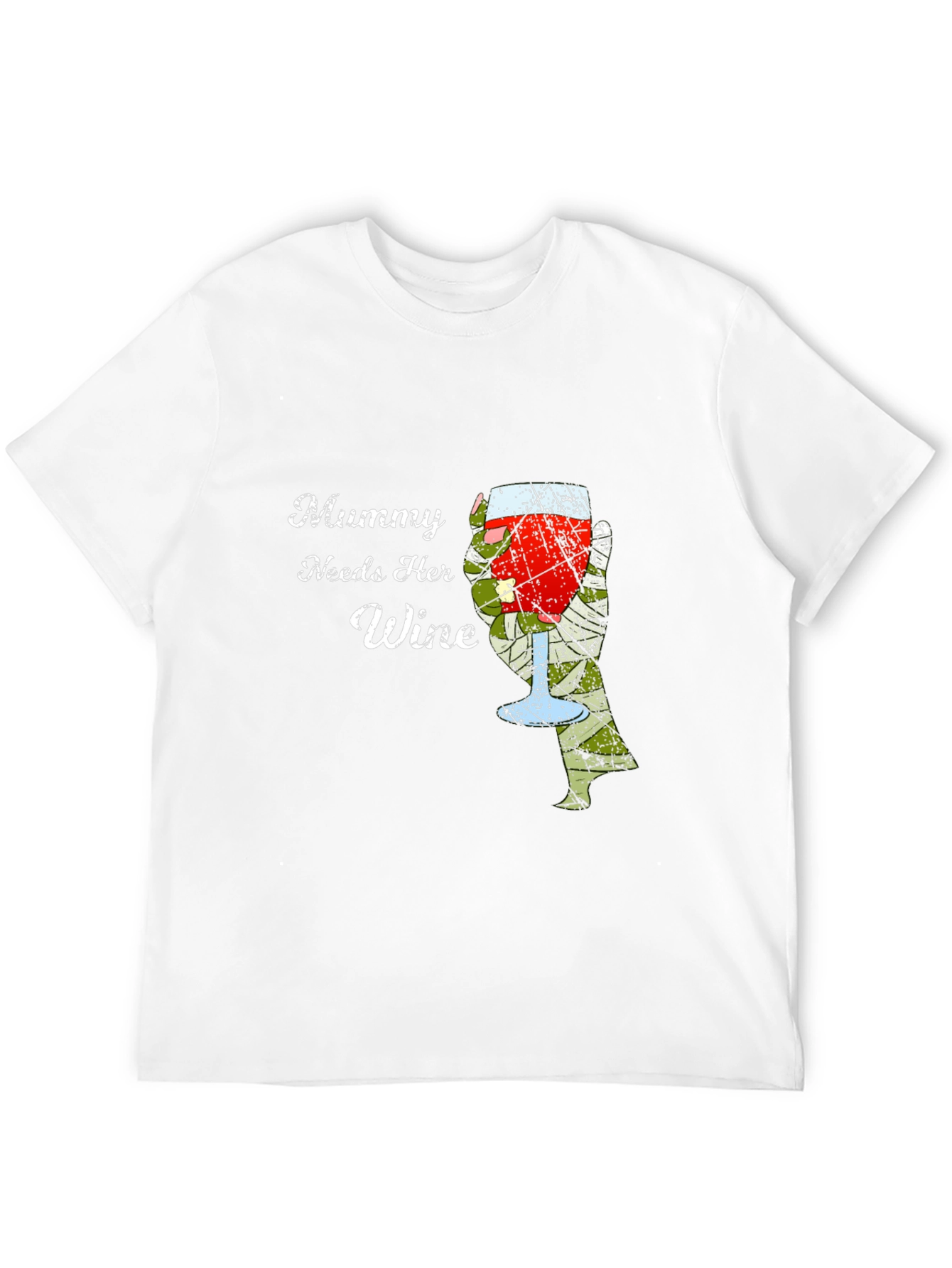 Black Mummy Needs Wine Graphic Tee - Novelty T-Shirt view 12