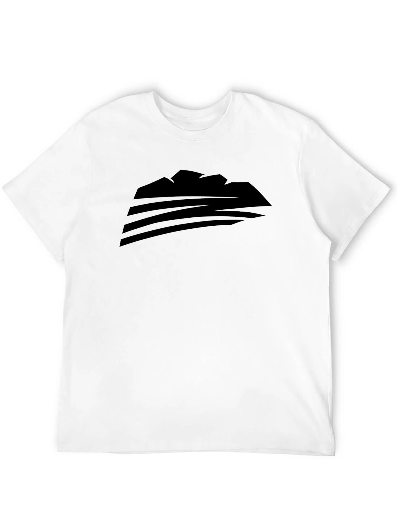 Black Abstract Mountain Graphic Men's Black T-Shirt view 12