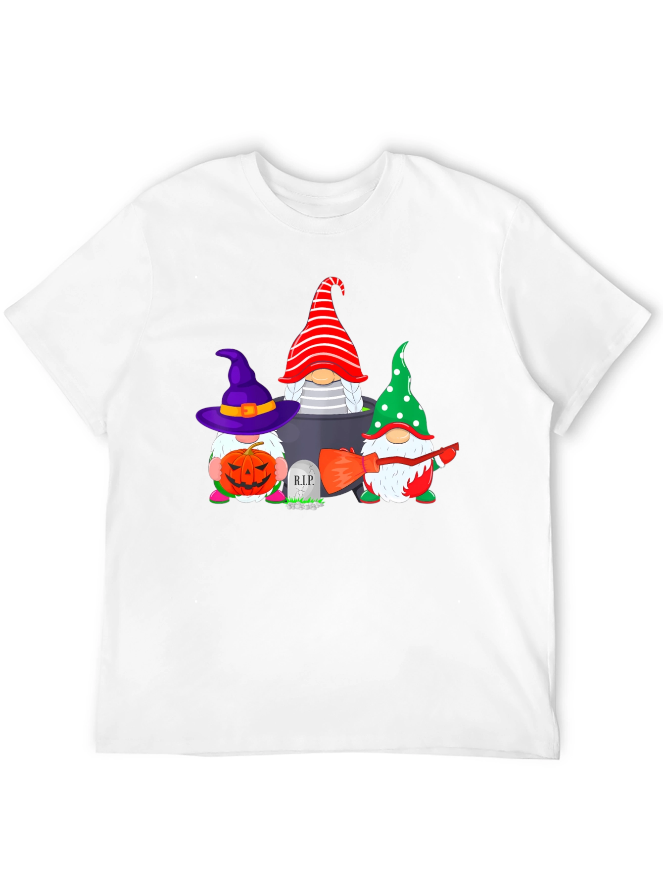 Black Halloween Gnomes Black T-Shirt view 12