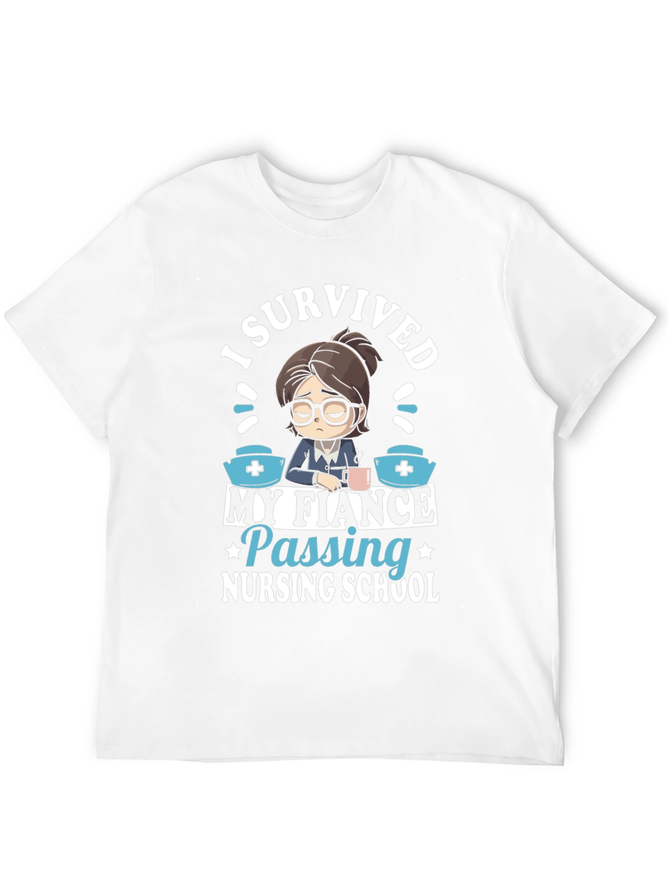 Black I Survived My Fiance Nursing School T-Shirt view 12