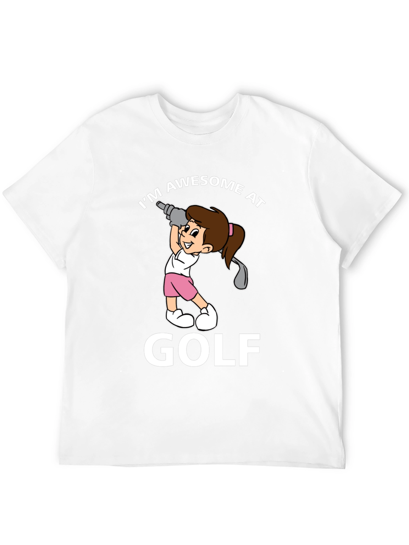 Black Awesome at Golf Graphic T-Shirt view 12