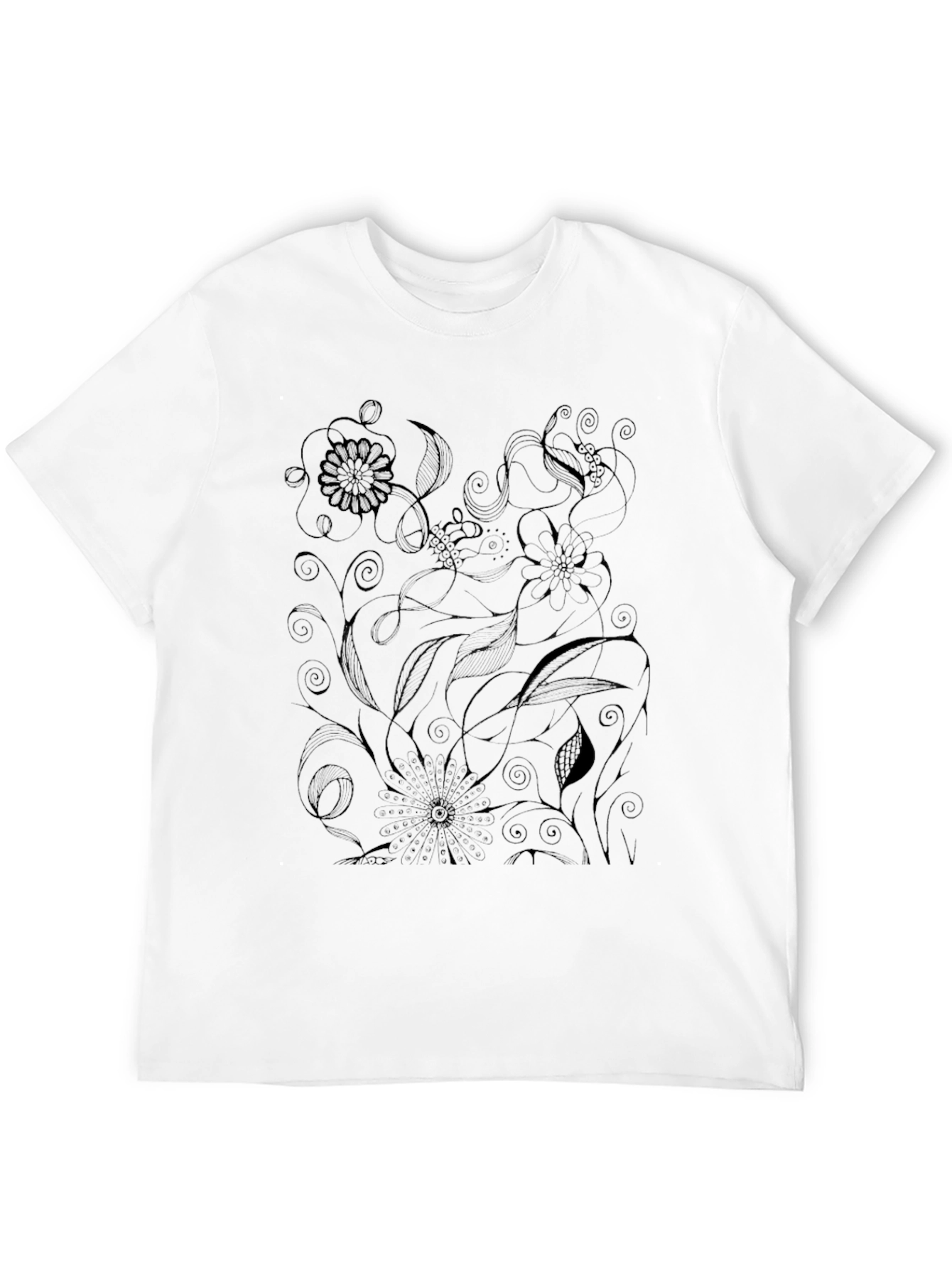 Black Black Floral Print Tee view 12