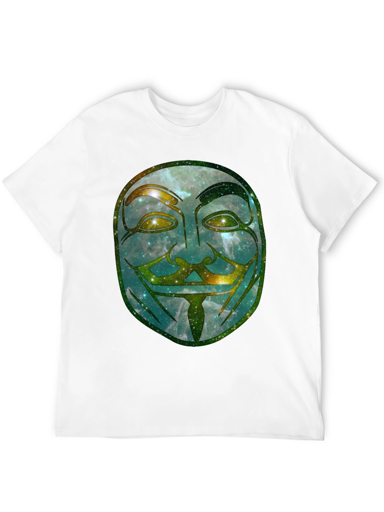 Black V for Vendetta Galaxy Mask Graphic Tee - Men's Black T-Shirt view 12