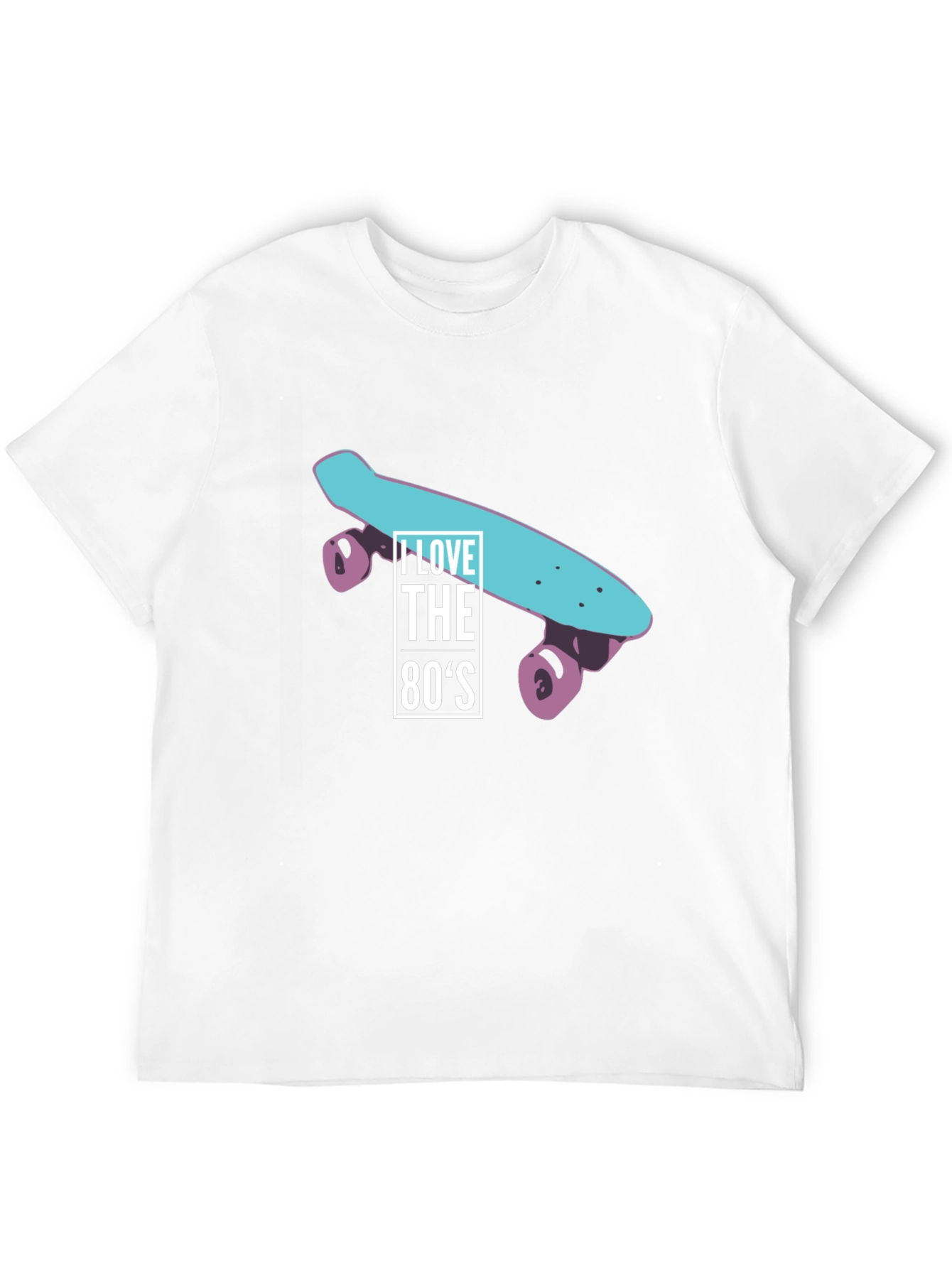 Black I Love the 80s Skateboard Graphic T-Shirt view 12