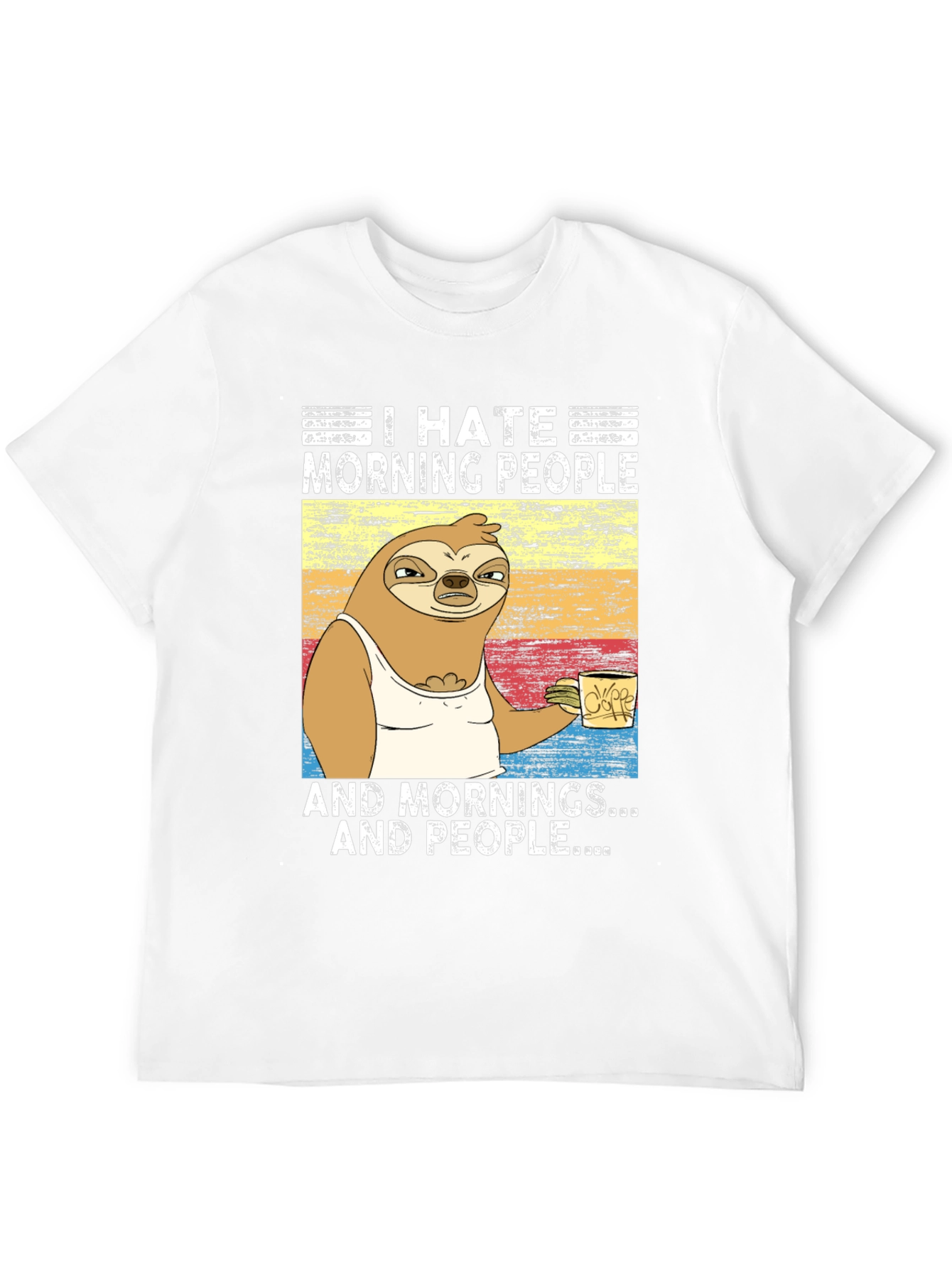 Black I Hate Morning People Sloth Graphic Tee view 12