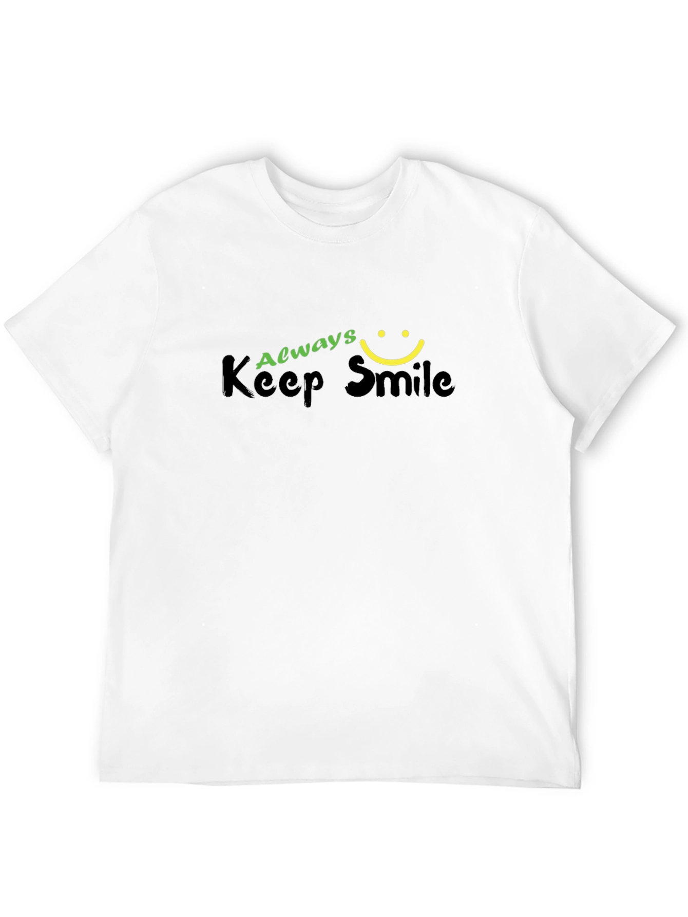 Black Always Keep Smile Graphic Black T-Shirt view 12