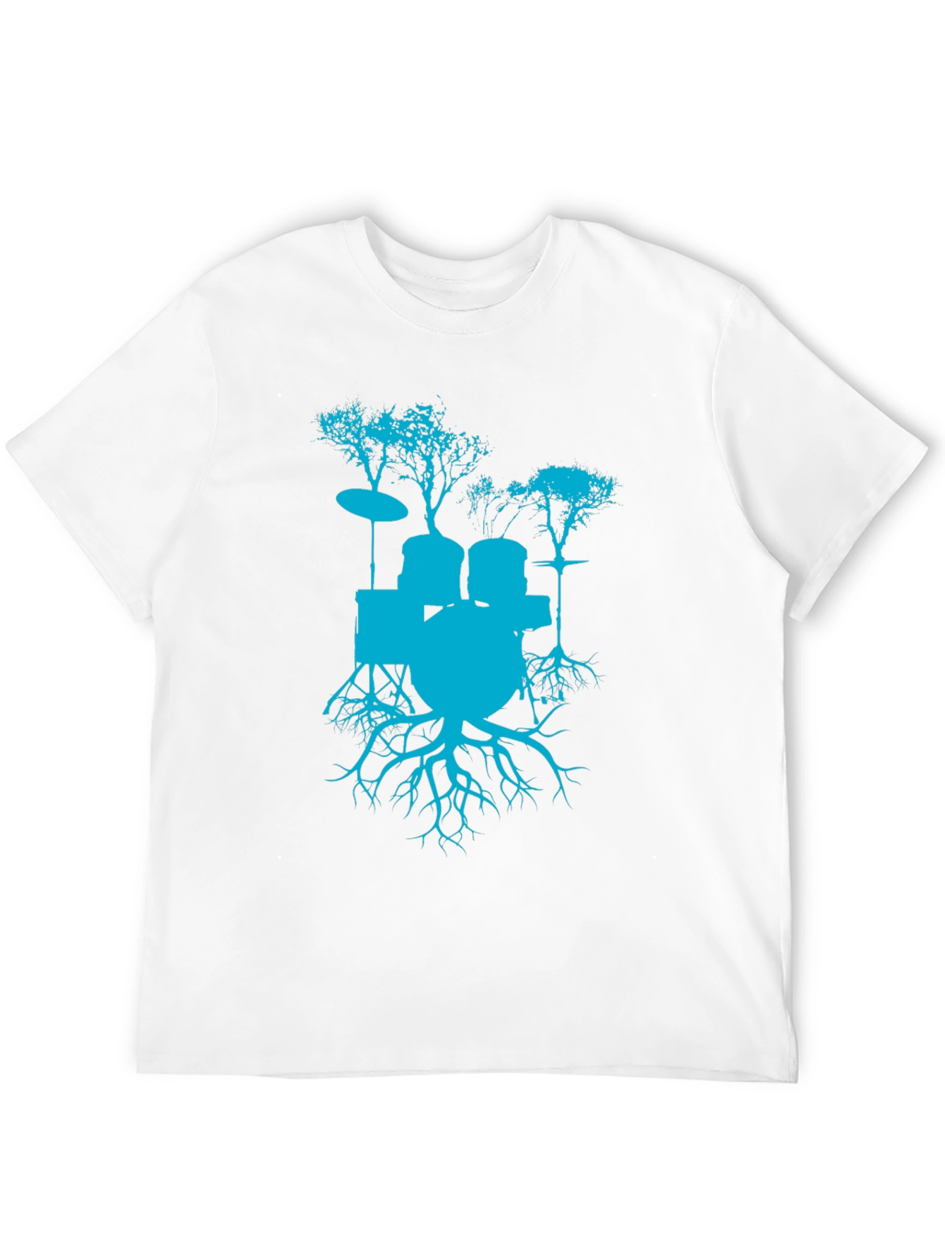 Black Drum Set Tree Graphic T-Shirt - Rock Band Tee view 12
