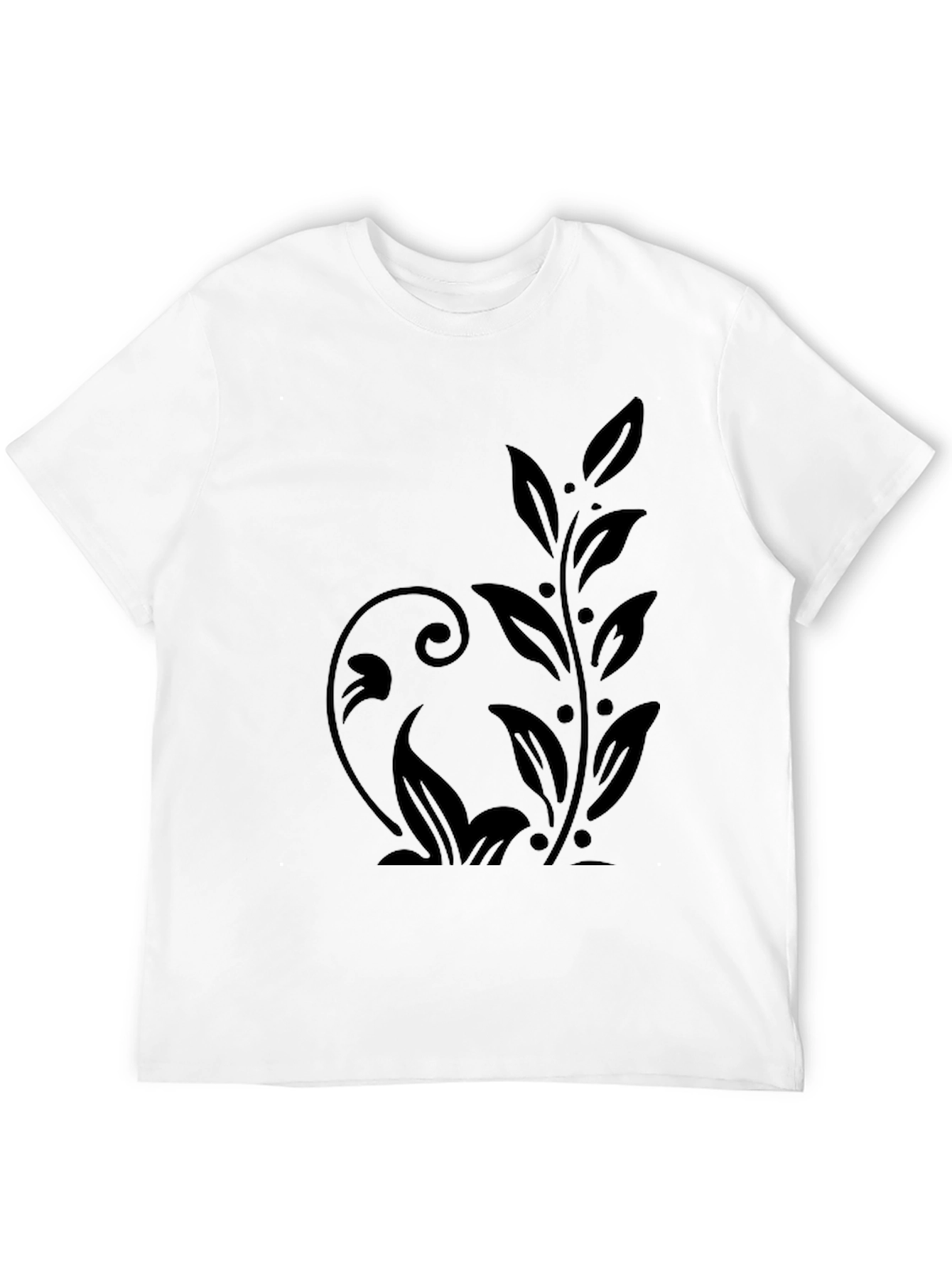 Black Black Floral Print Crew Neck T-Shirt view 12