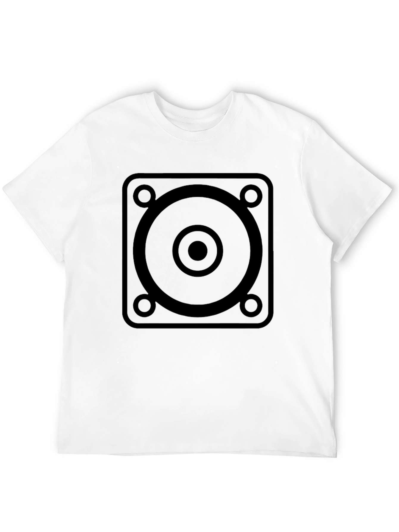 Black Geometric Speaker Graphic Tee - Modern Black Shirt view 12