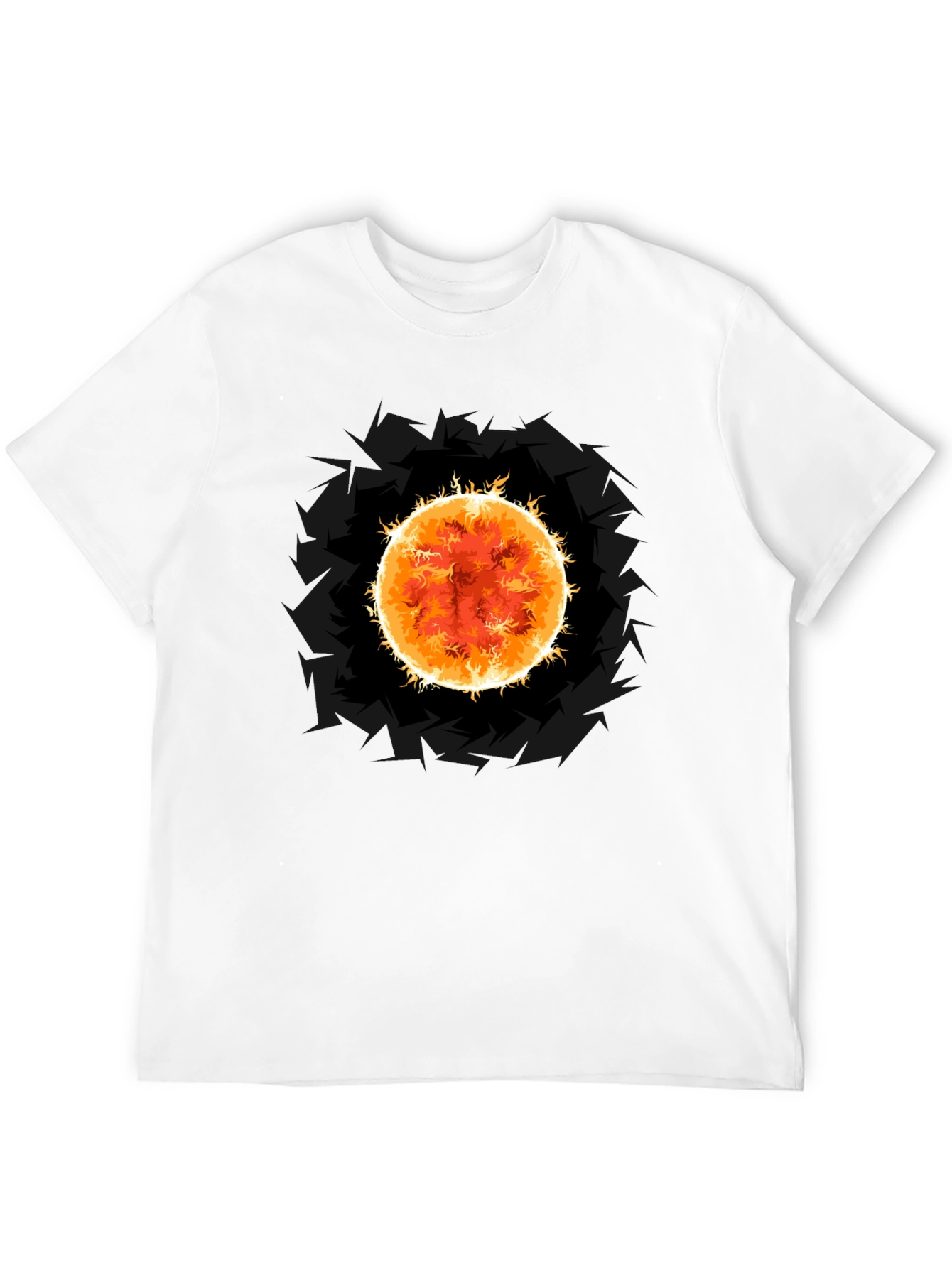 Black Solar Flare Graphic Tee - Premium Black Cotton T-Shirt view 12