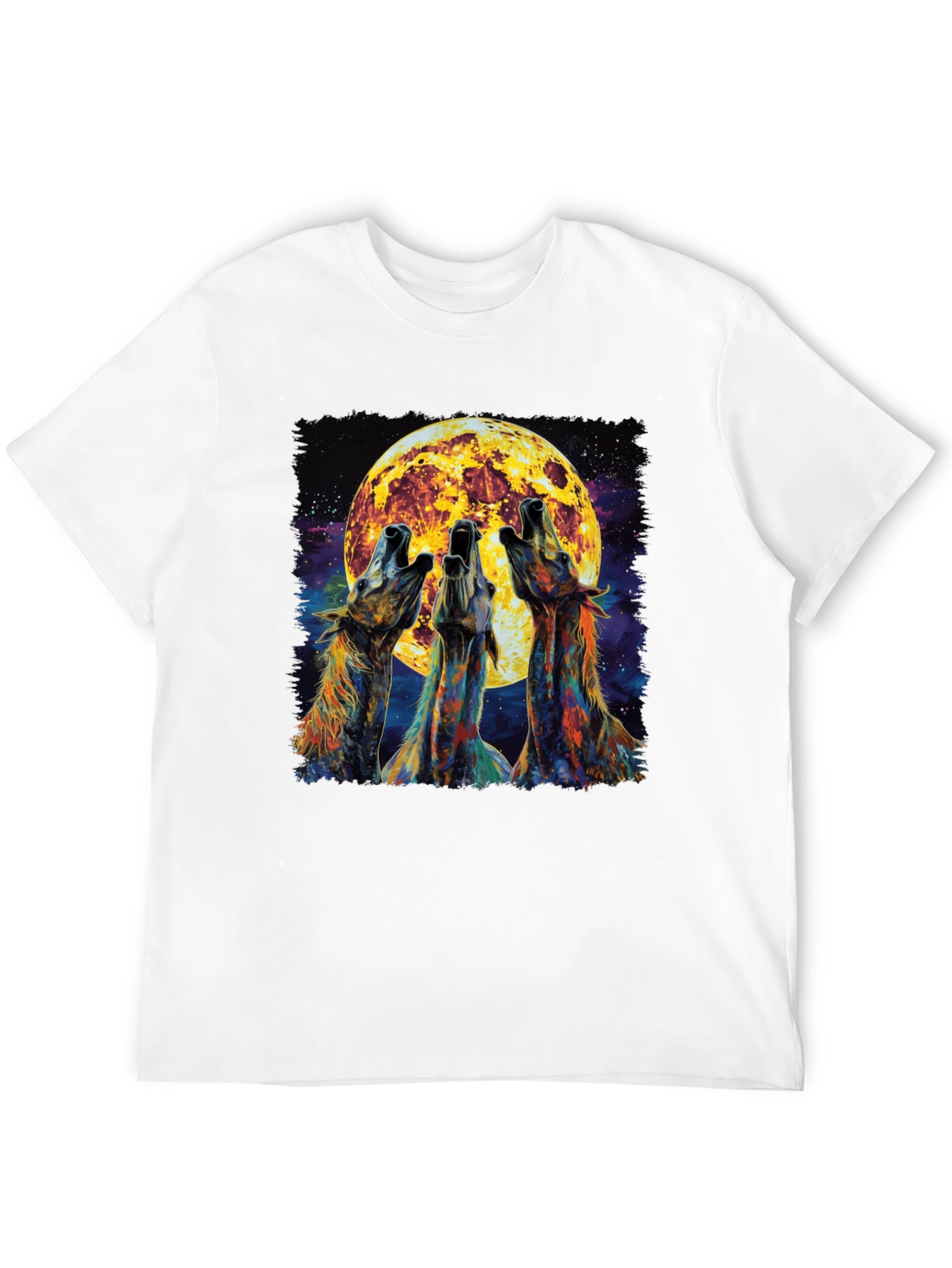 Black Howling Wolves Moon Graphic Tee - Black view 12