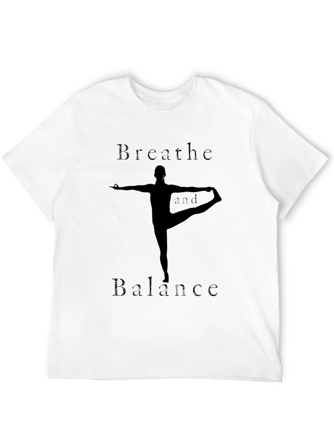 Black Yoga Pose Graphic Tee - Black Cotton Casual Shirt view 12