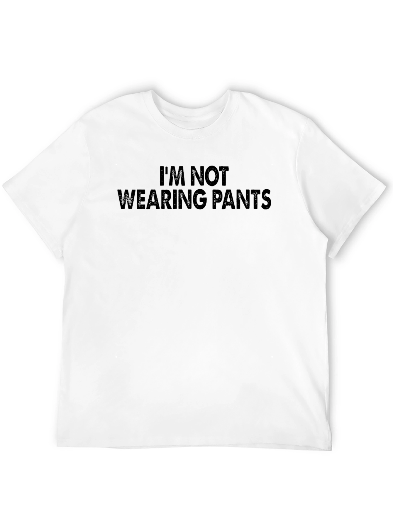 Black Funny "I'm Not Wearing Pants" Black T-Shirt view 12