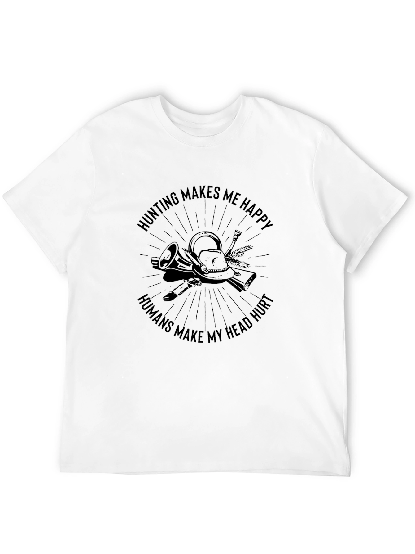Black Hunting Makes Me Happy T-Shirt view 12
