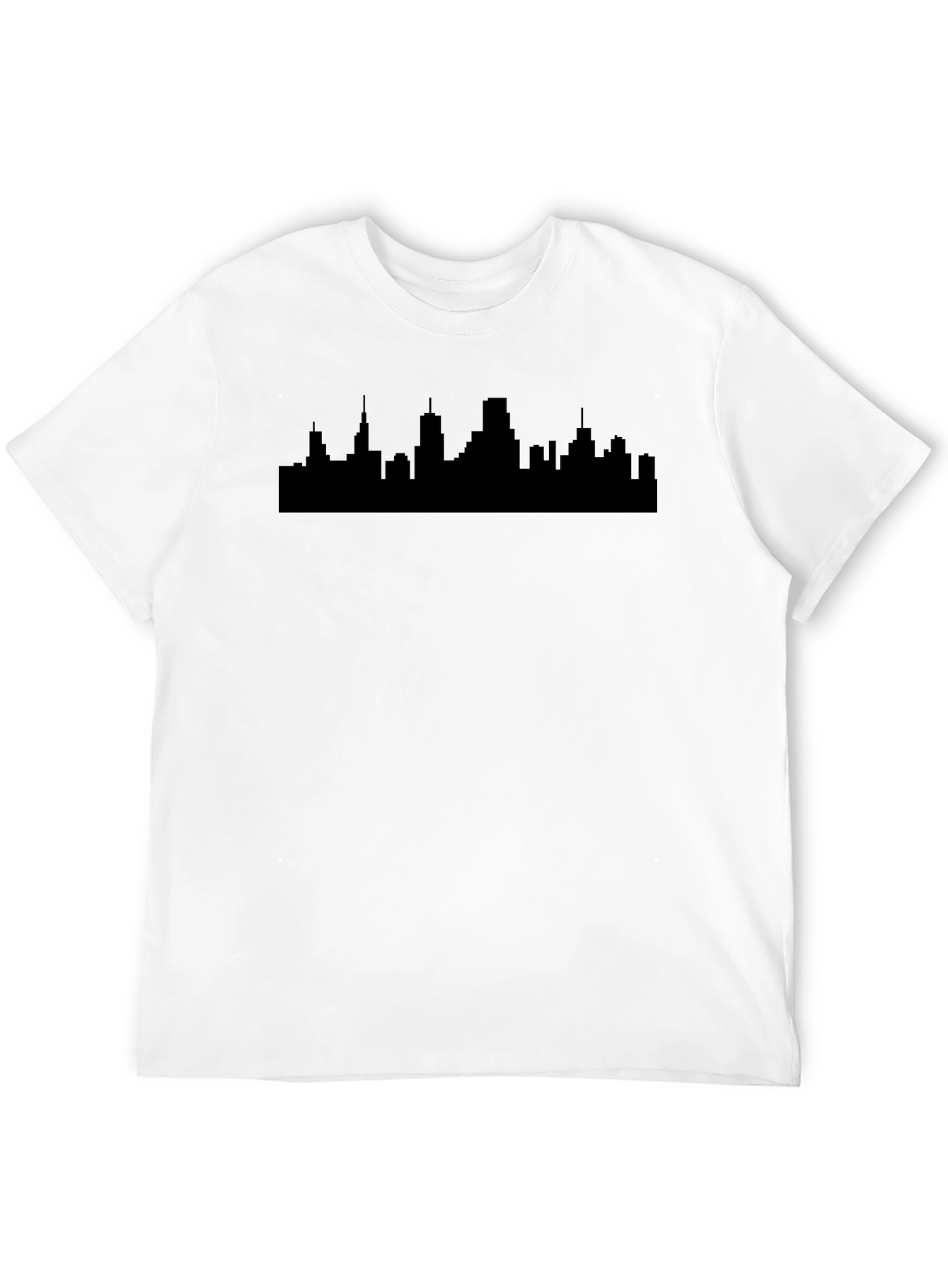 Black Cityscape Silhouette Black T-Shirt view 12