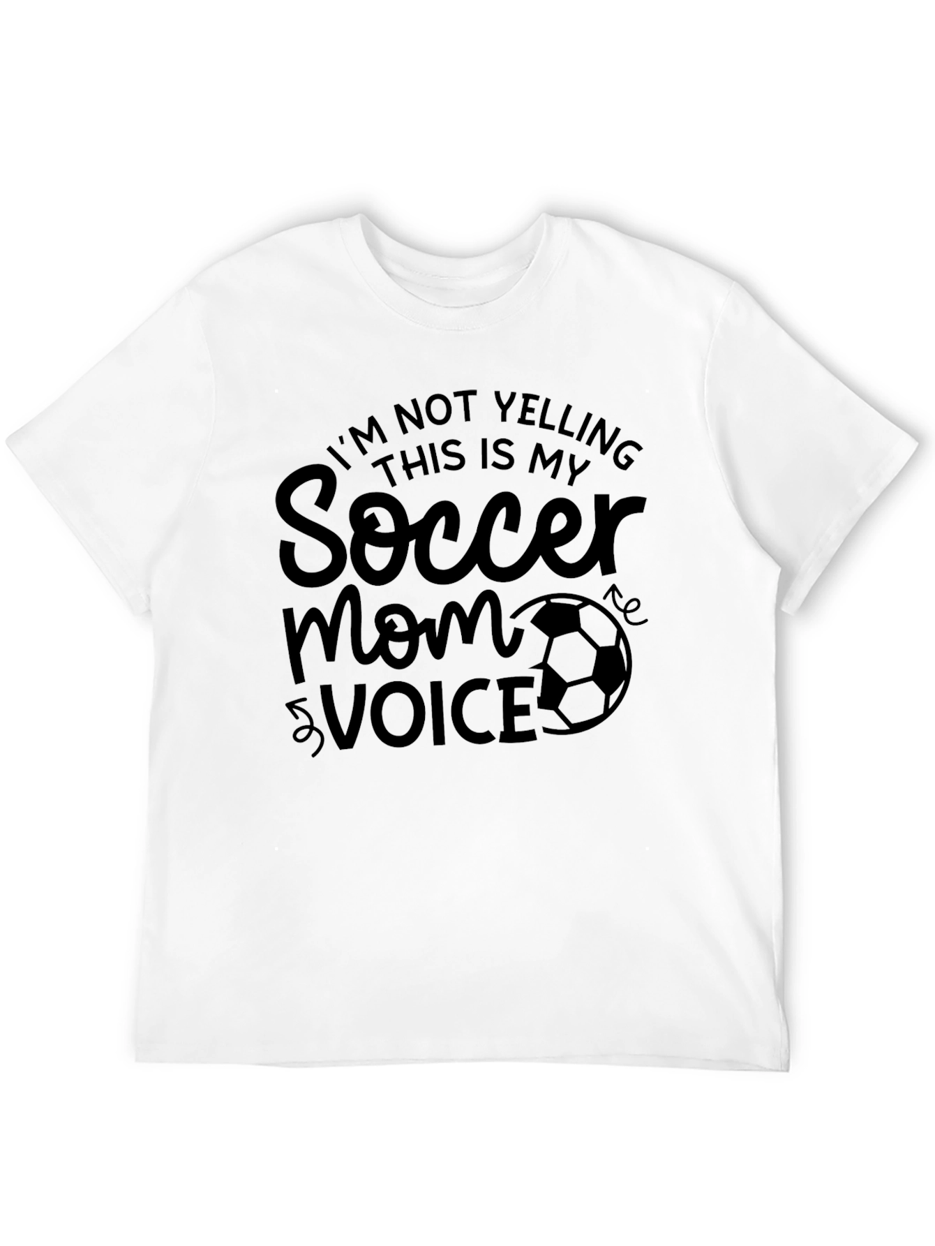 Black Soccer Mom Voice T-Shirt - Funny Novelty Tee view 12