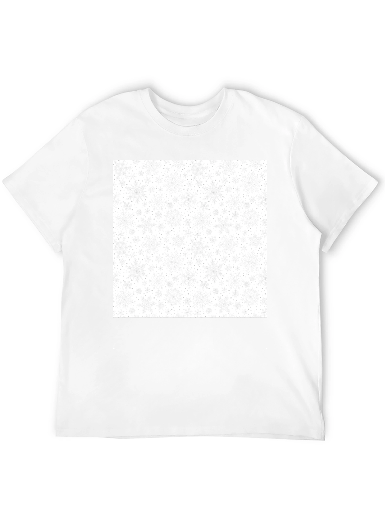 Black Snowflake Pattern T-Shirt - Festive Winter Style view 12