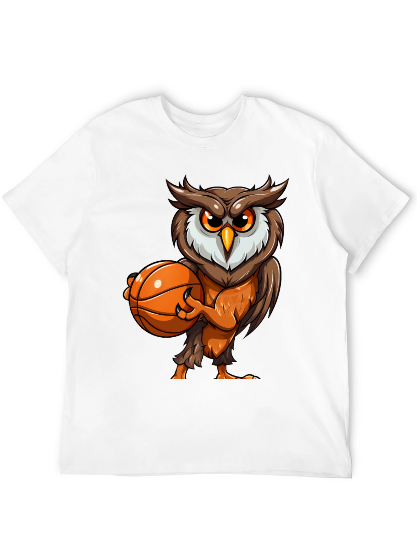 Black Owl Basketball Graphic Tee - Black Cotton T-Shirt view 12