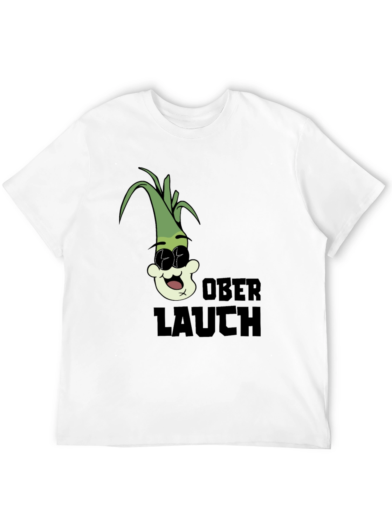 Black Oberlauch Funny Cartoon Leek Graphic T-Shirt view 12