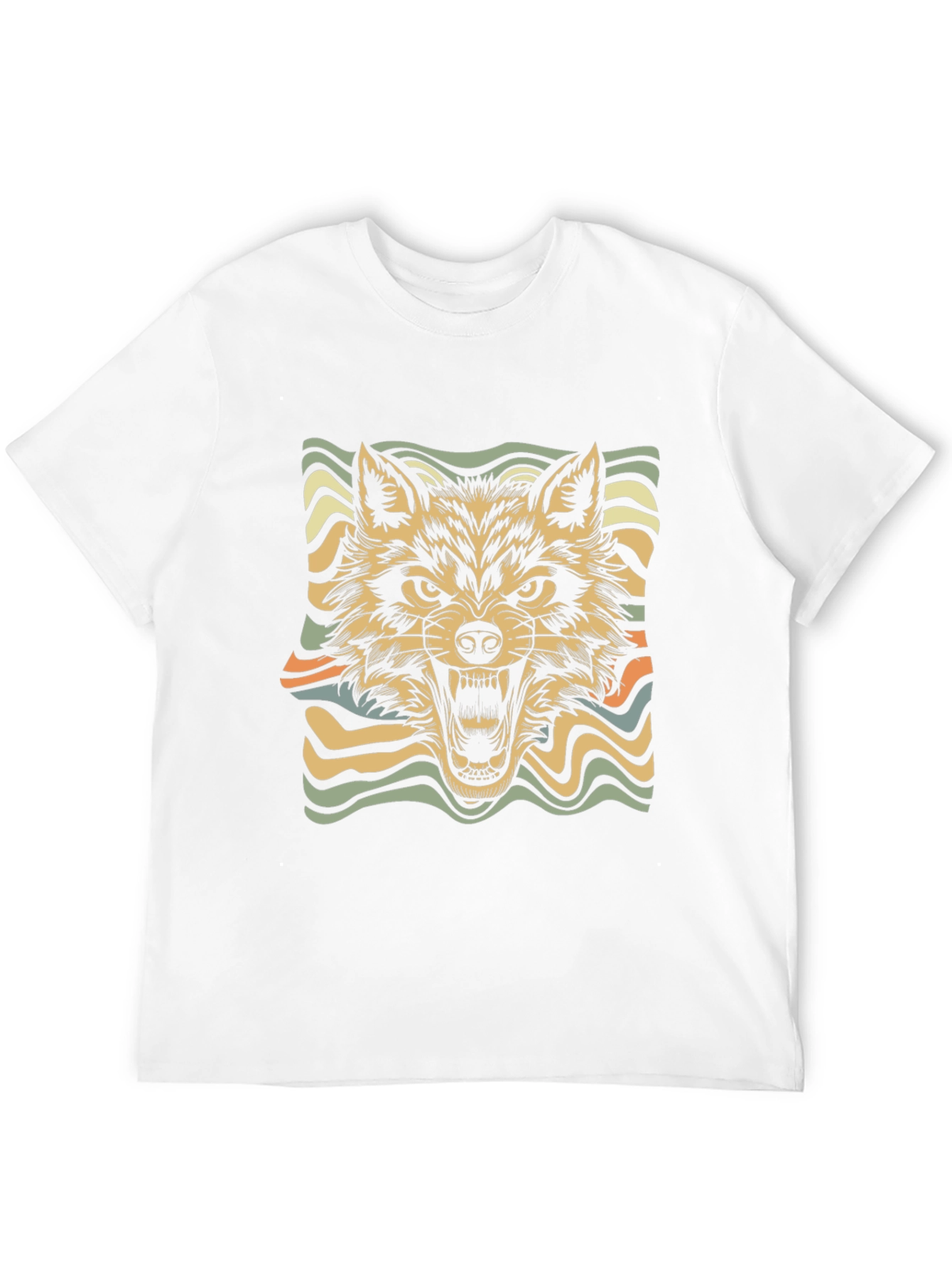 Black Retro Wolf Graphic Tee - Stylish Black T-Shirt view 12