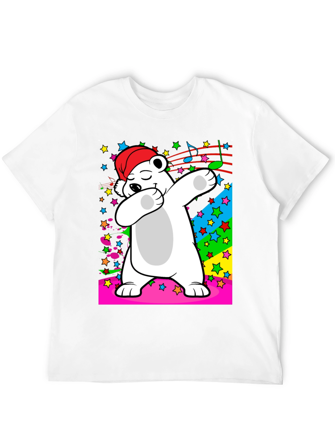 Black Dabbing Polar Bear T-Shirt - Fun Graphic Tee view 12