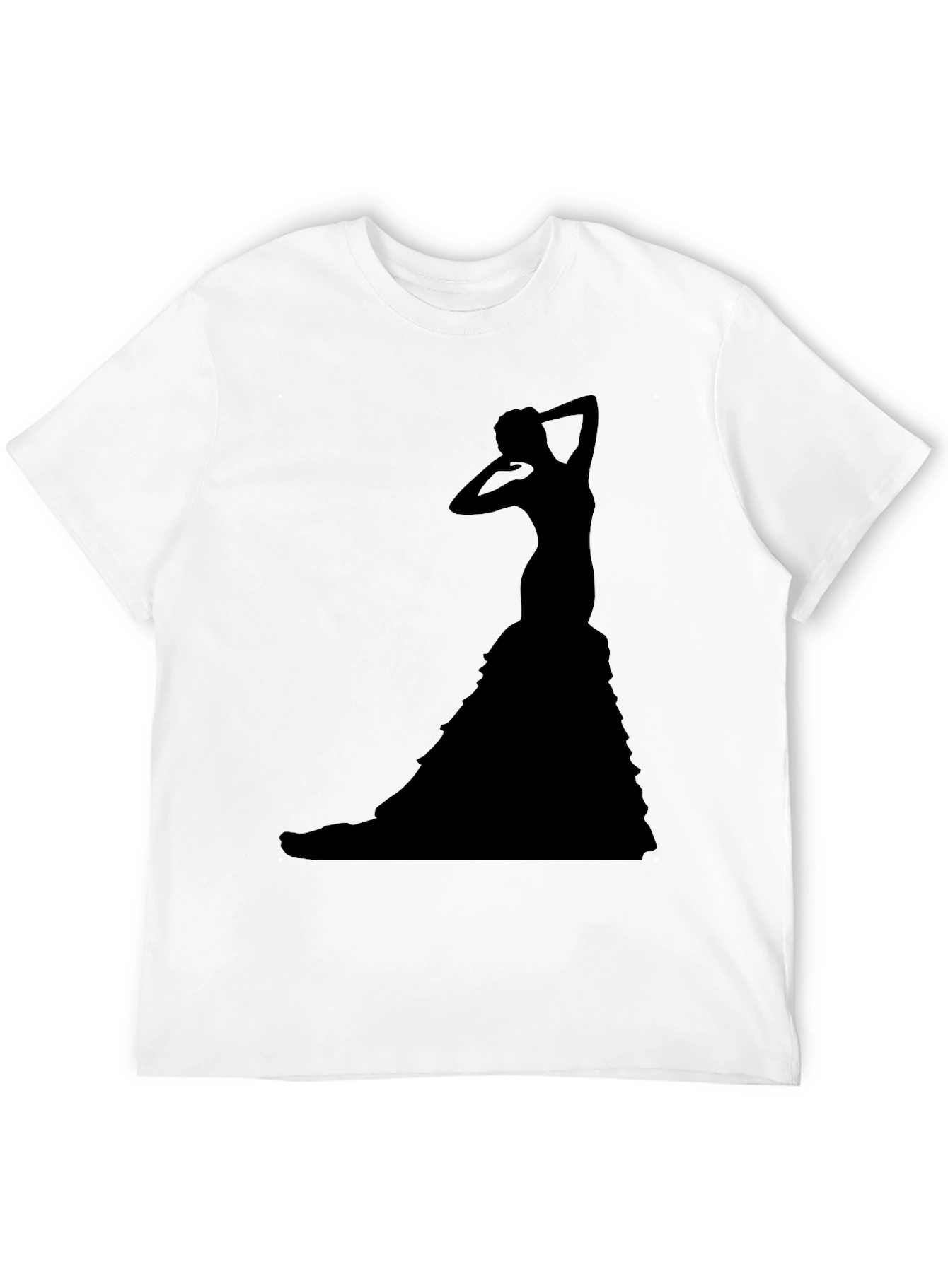 Black Elegant Silhouette Graphic T-Shirt - Black view 12